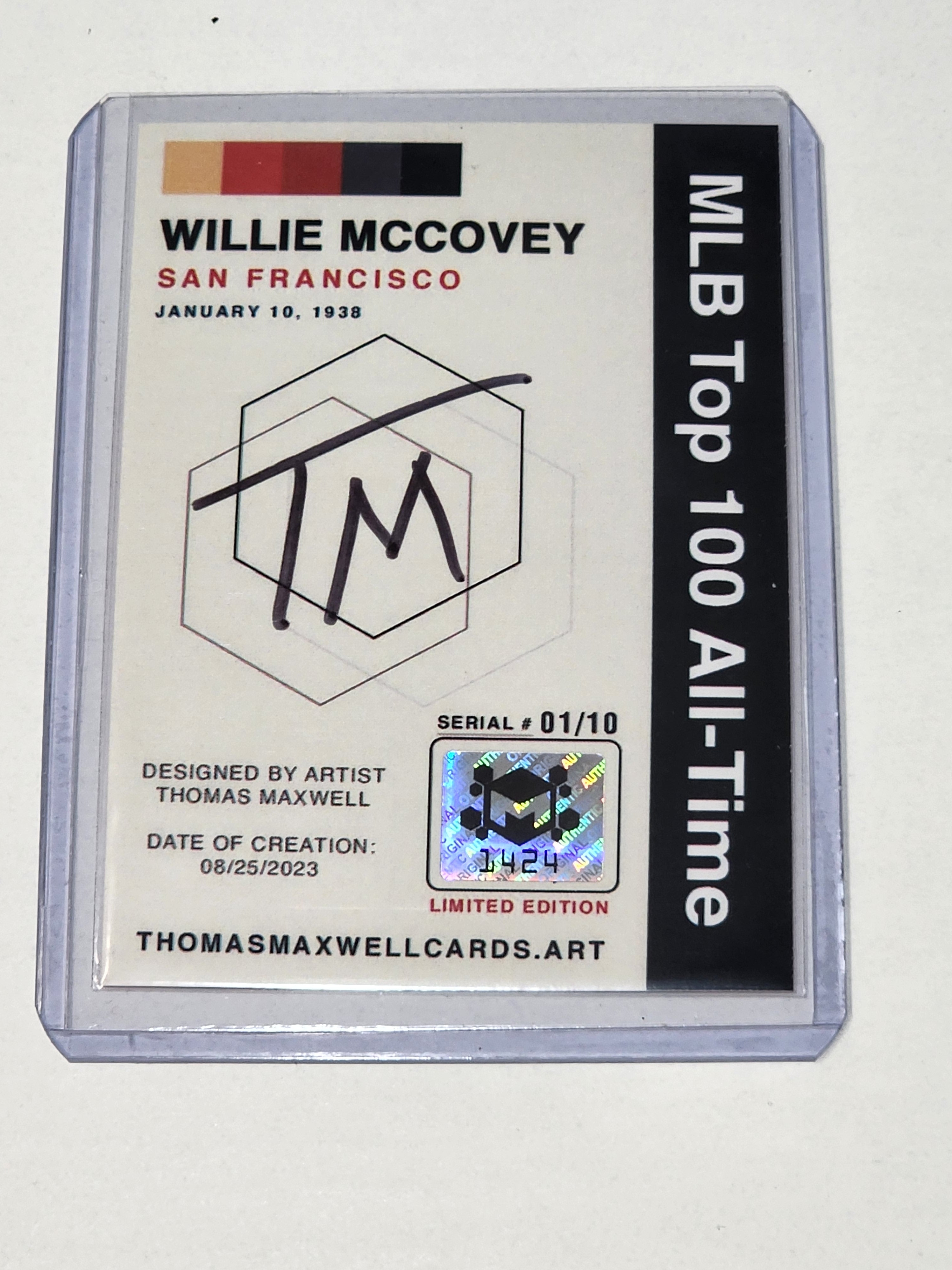 Willie McCovey Artist Signed Baseball Art Card 1/10