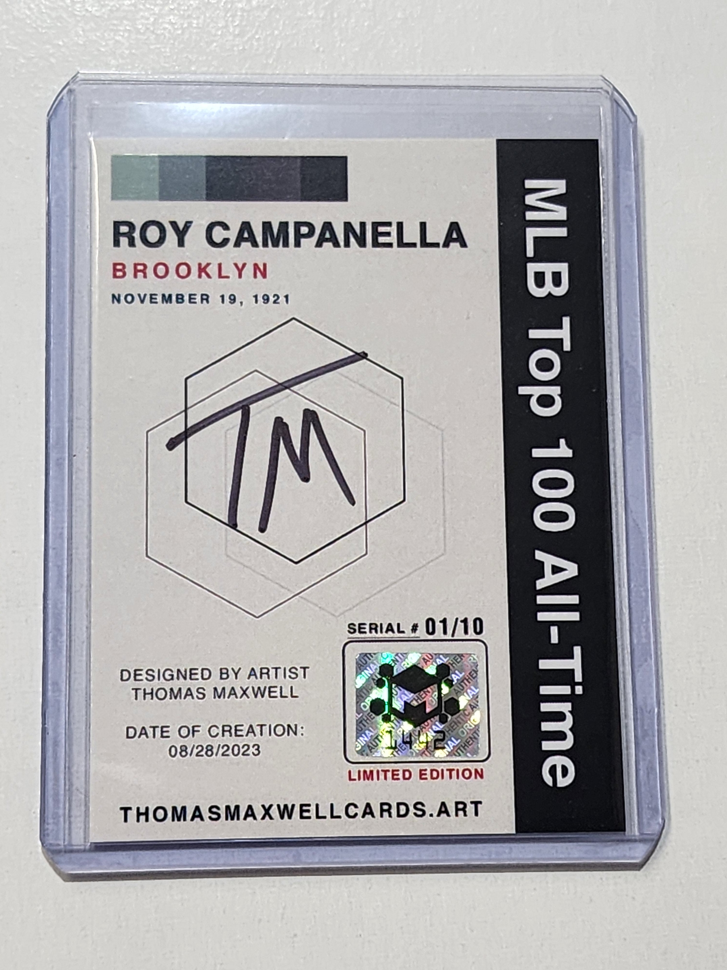 Roy Campanella Artist Signed Baseball Art Card 1/10