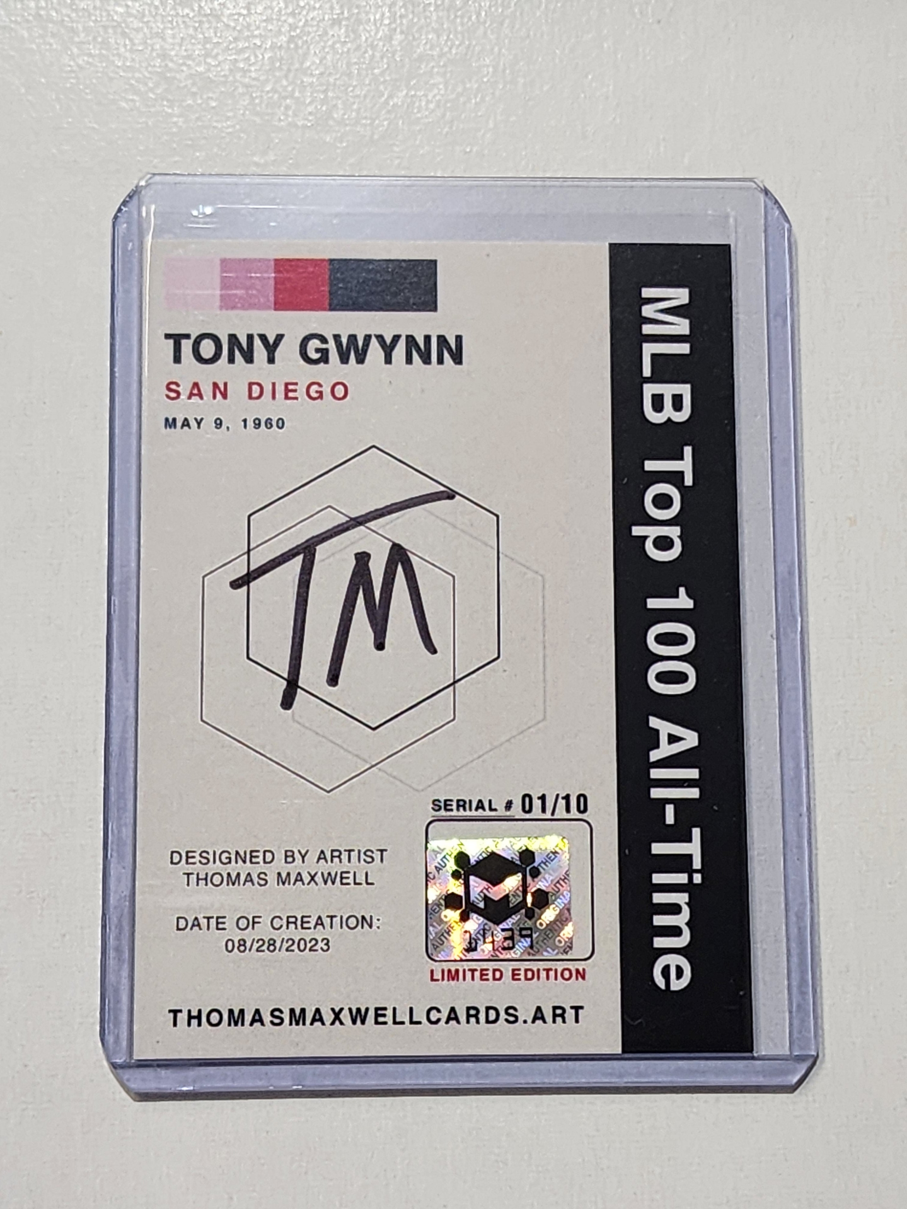 Tony Gwynn Artist Signed Baseball Art Card 1/10