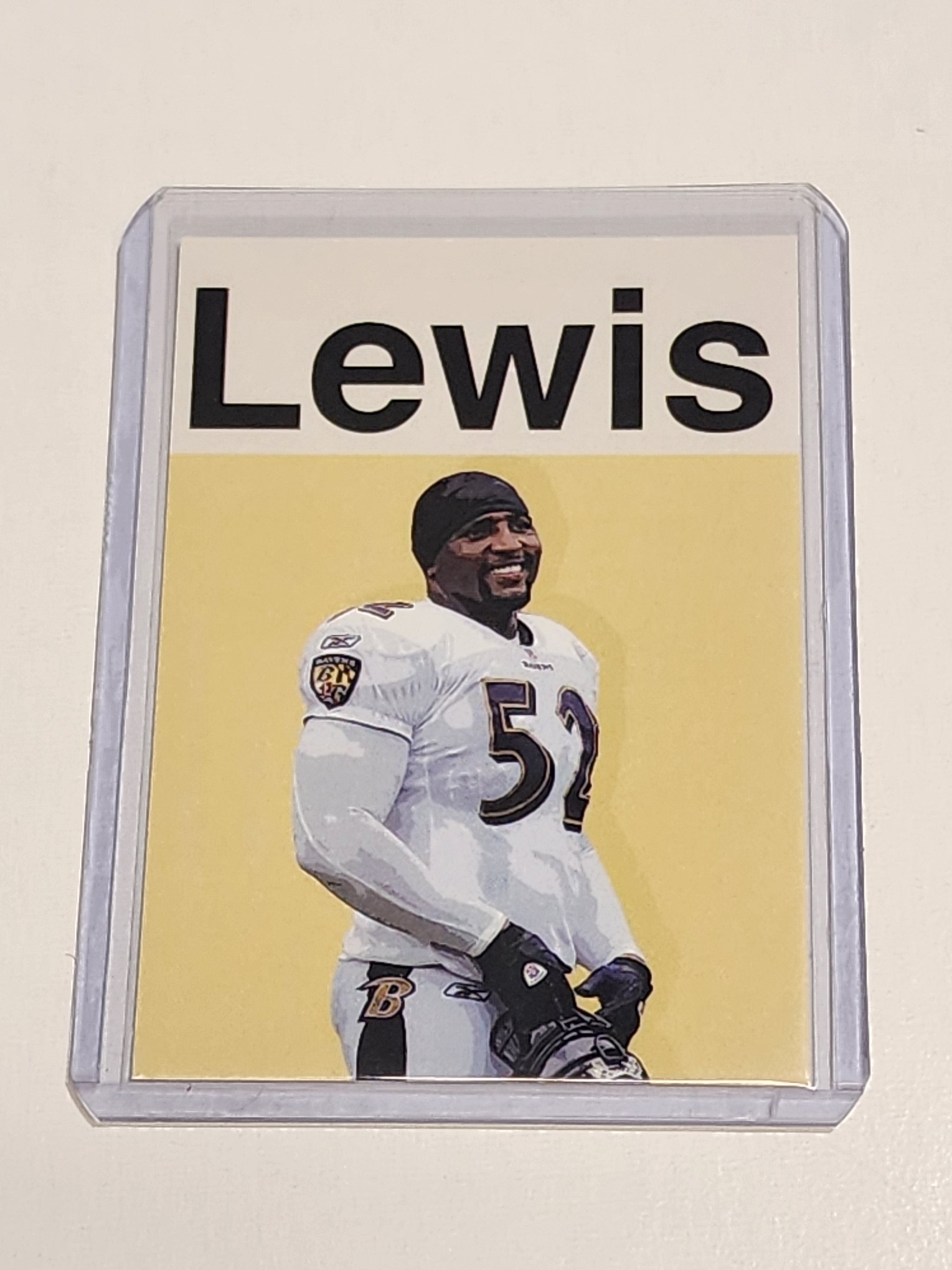 Ray Lewis Artist Signed Football Art Card 1/10