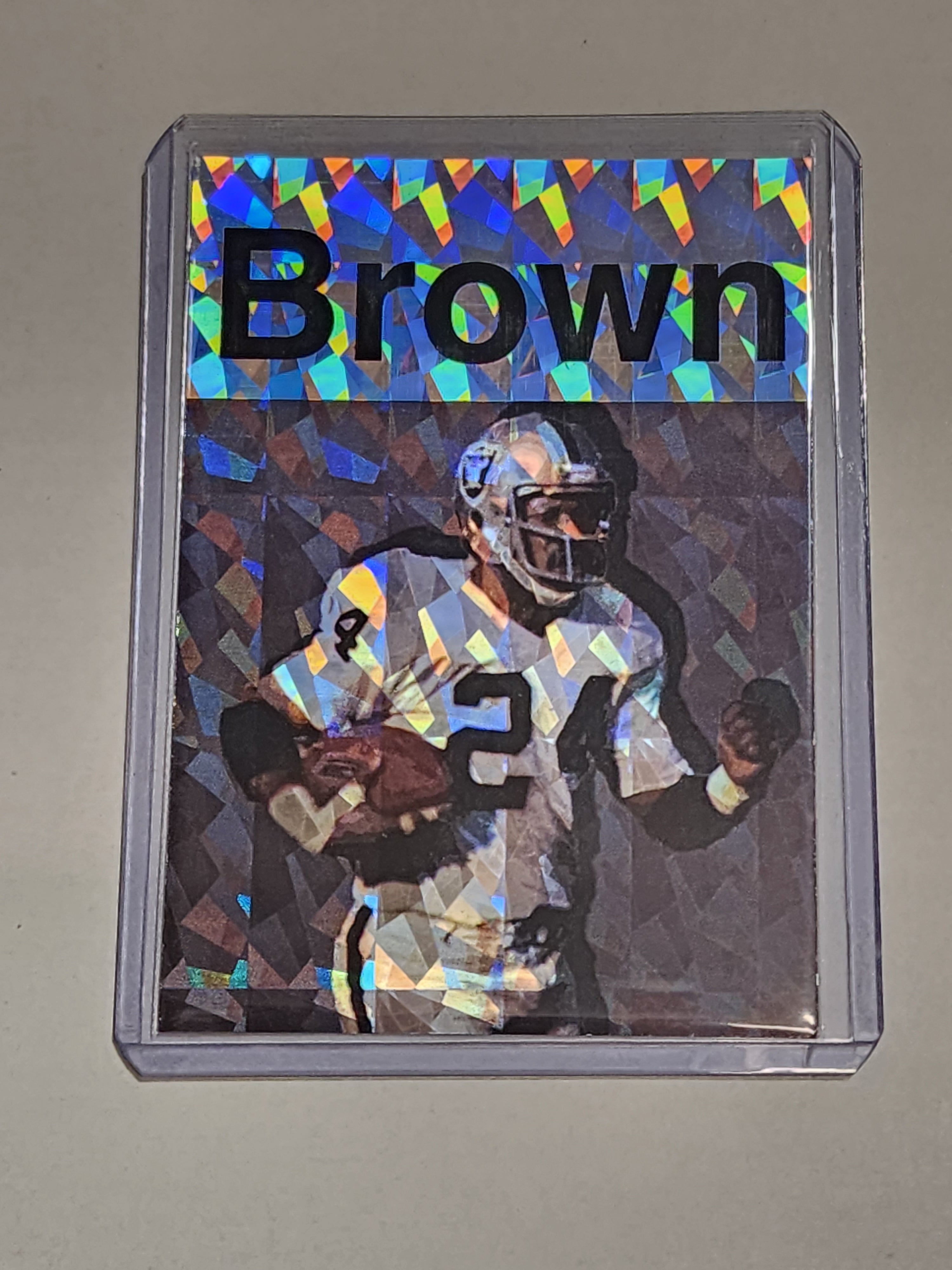 Willie Brown Artist Signed Oakland Raiders Refractor Art Card 1/1