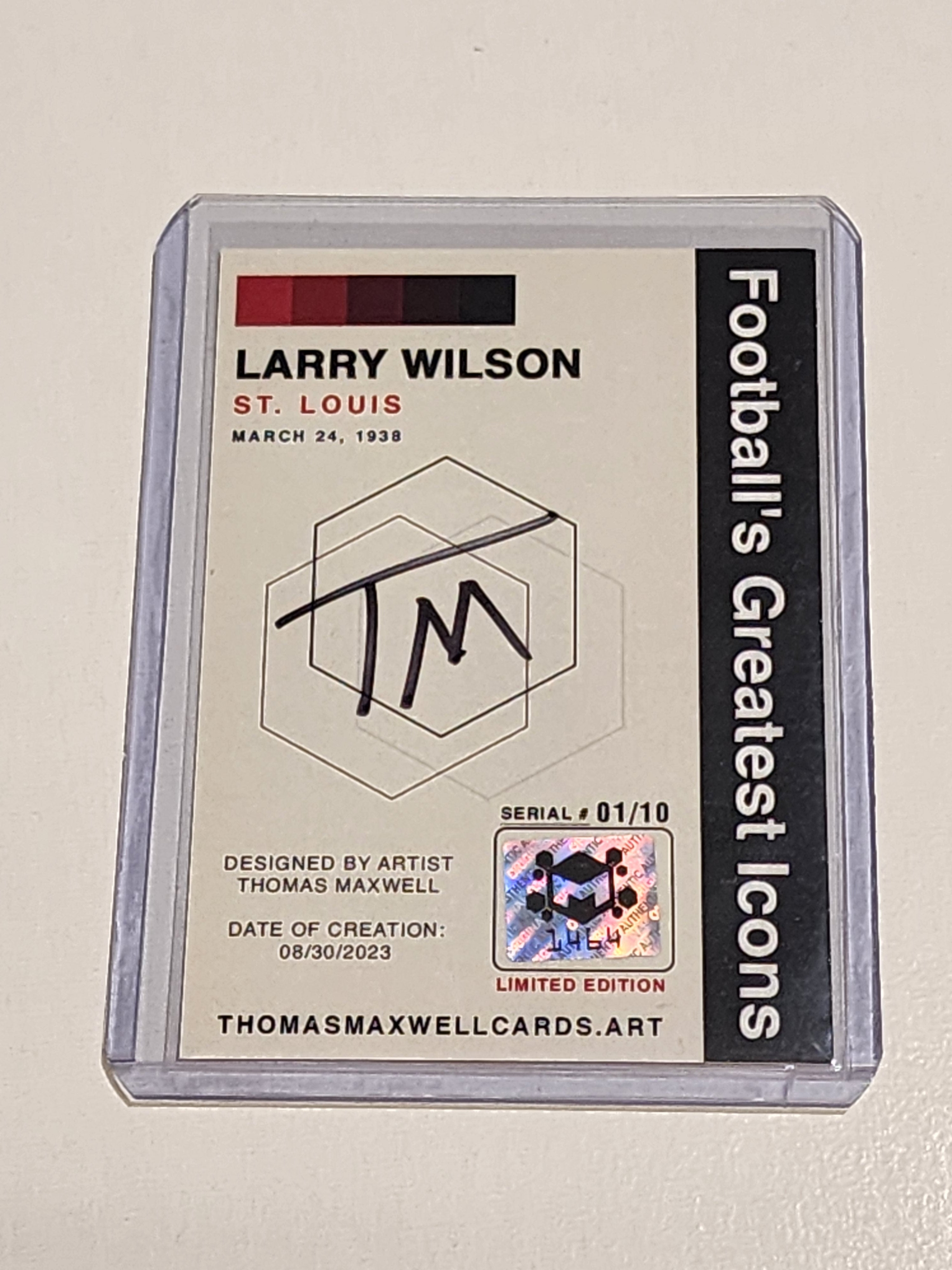 Larry Wilson Artist Signed Football Art Card 1/10