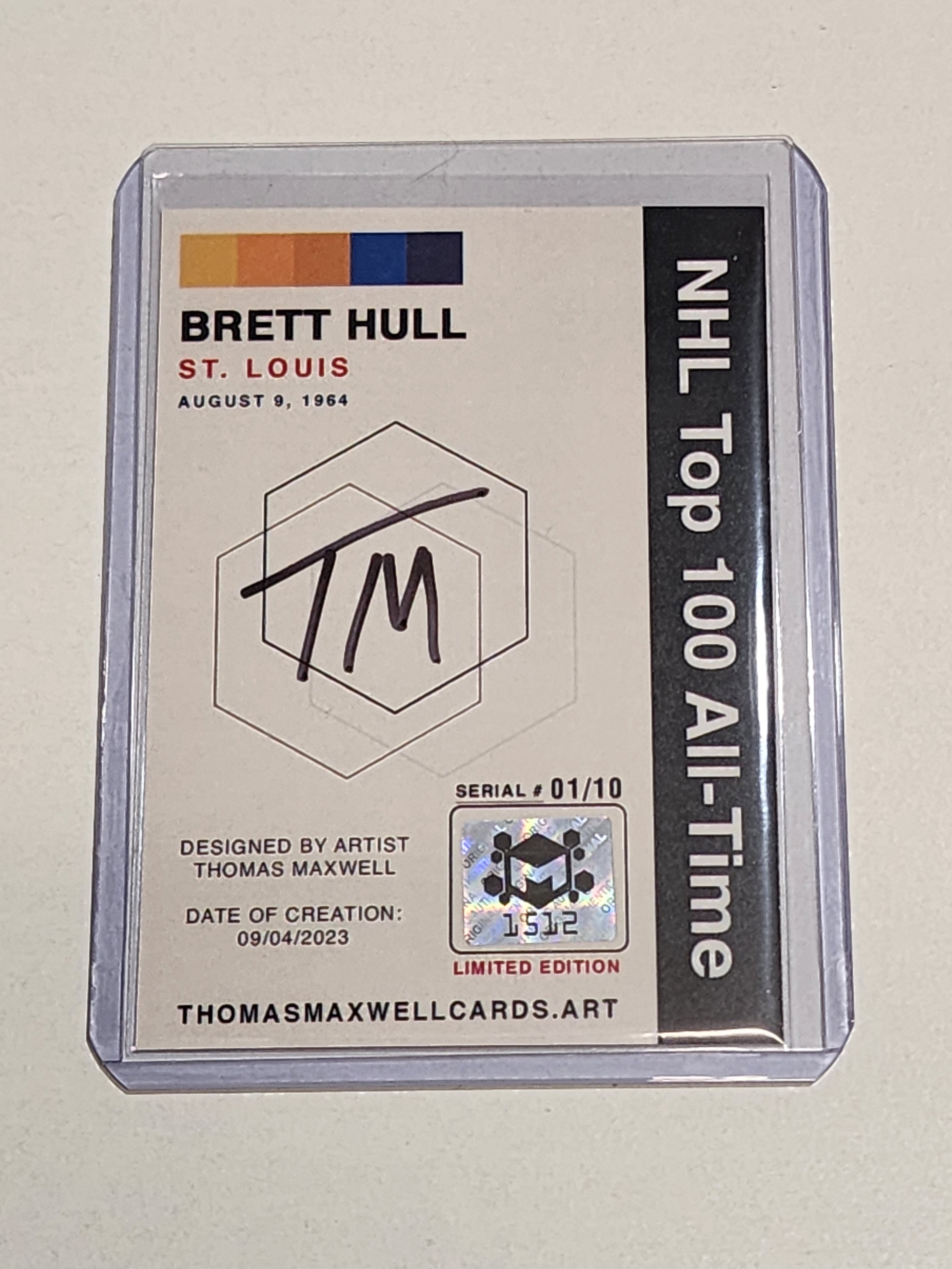 Brett Hull Artist Signed Hockey Art Card 1/10