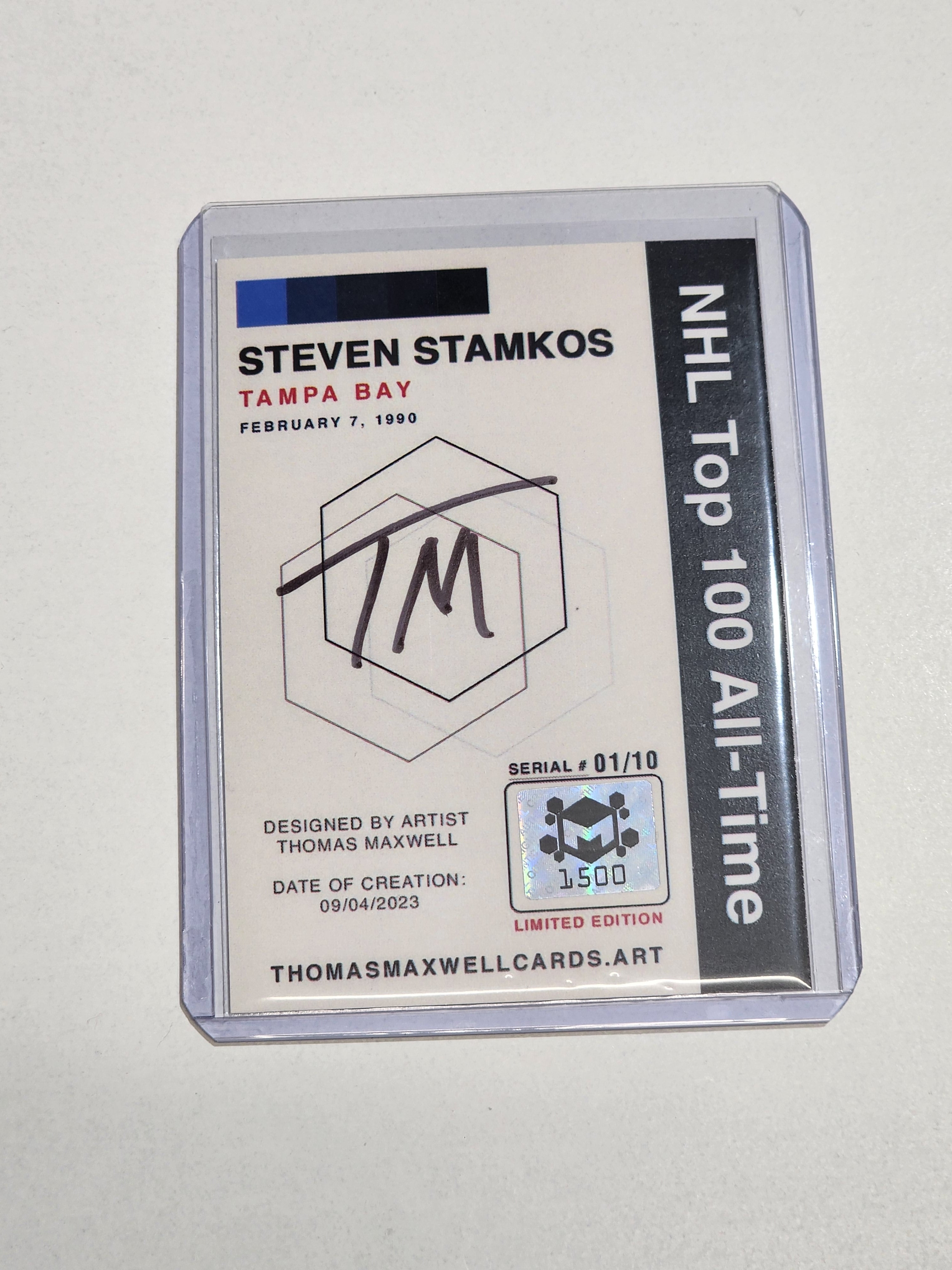 Steven Stamkos Artist Signed Hockey Art Card 1/10