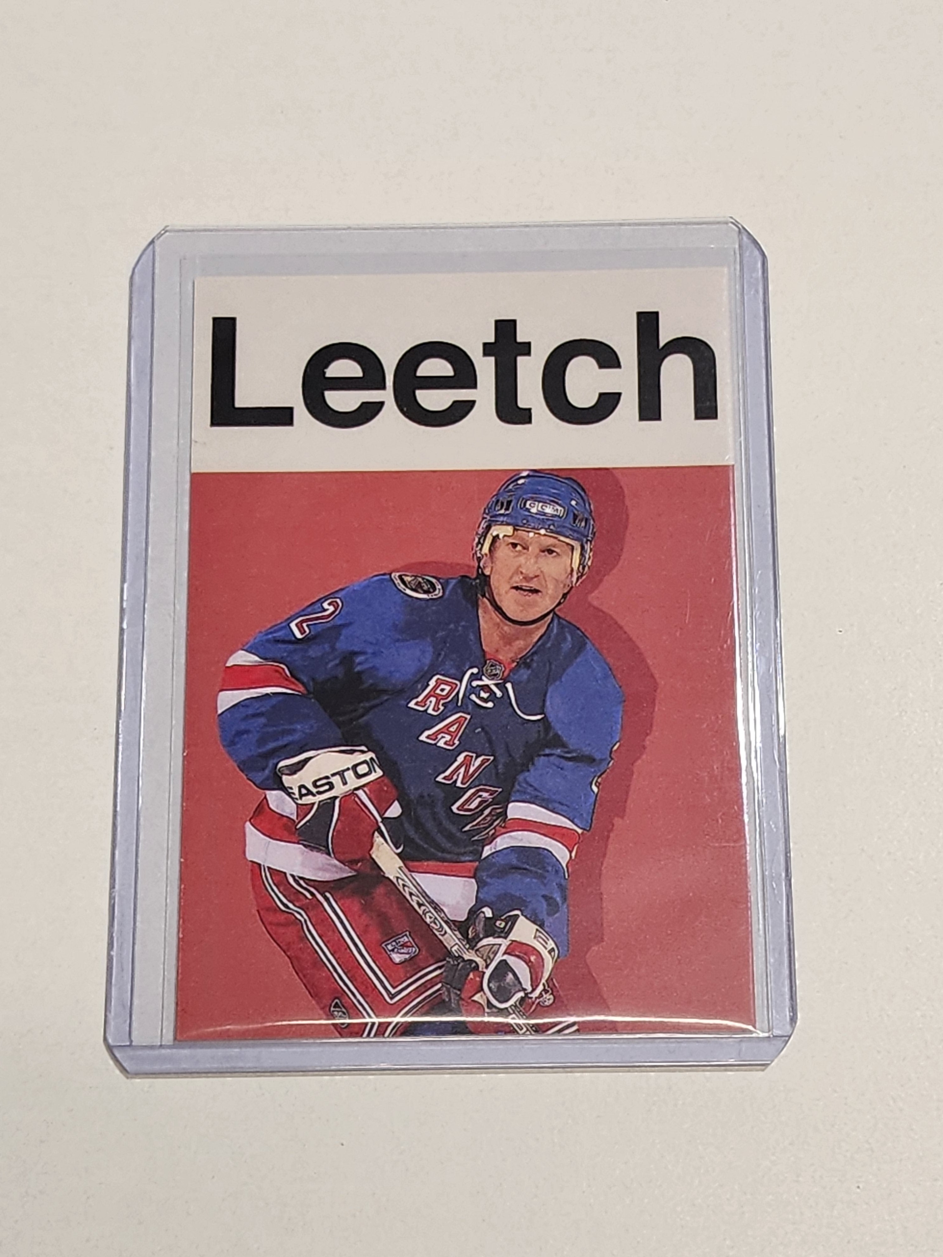 Brian Leetch Artist Signed Hockey Art Card 1/10