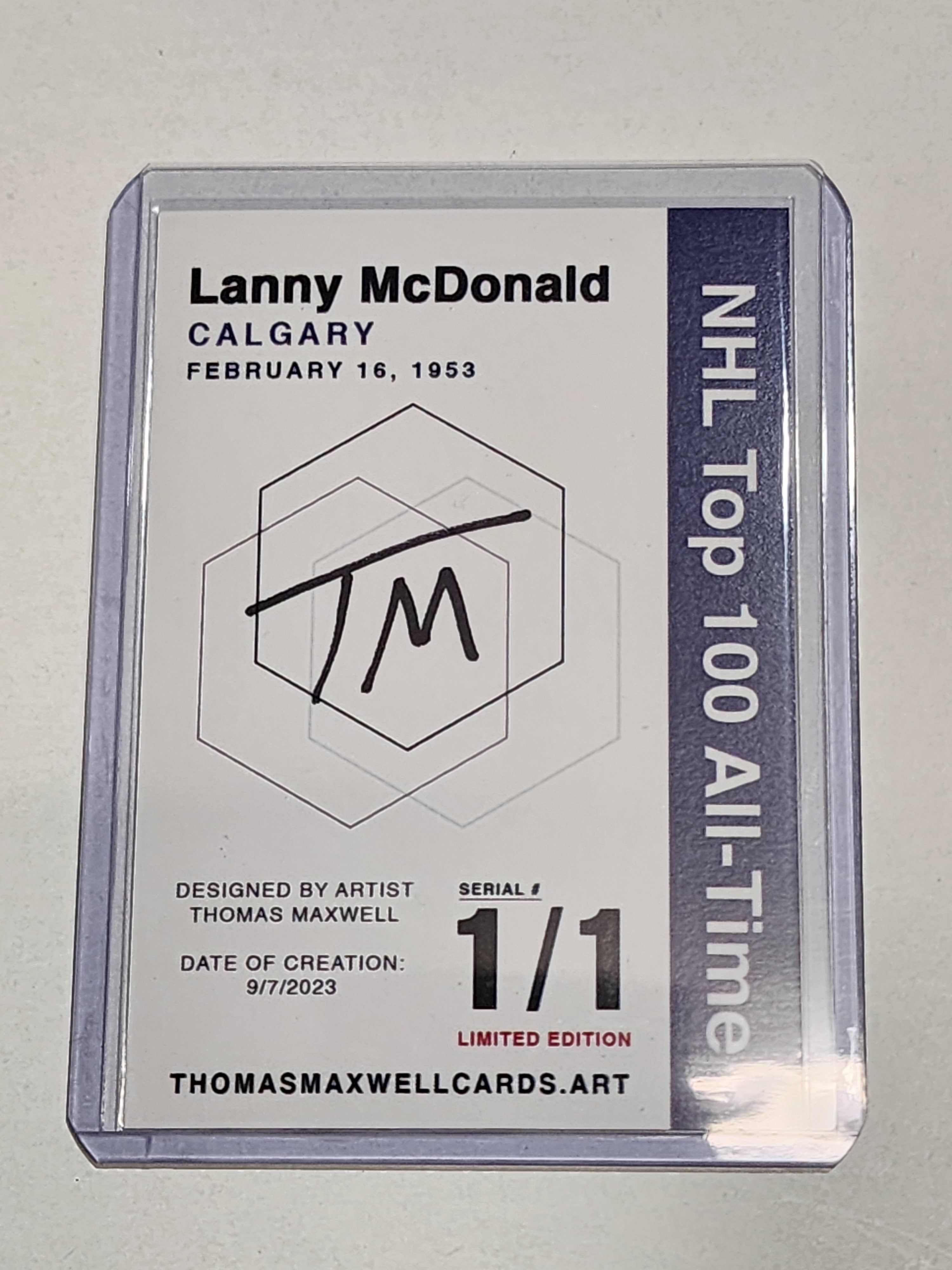 Lanny McDonald Artist Signed Calgary Flames Refractor Art Card 1/1