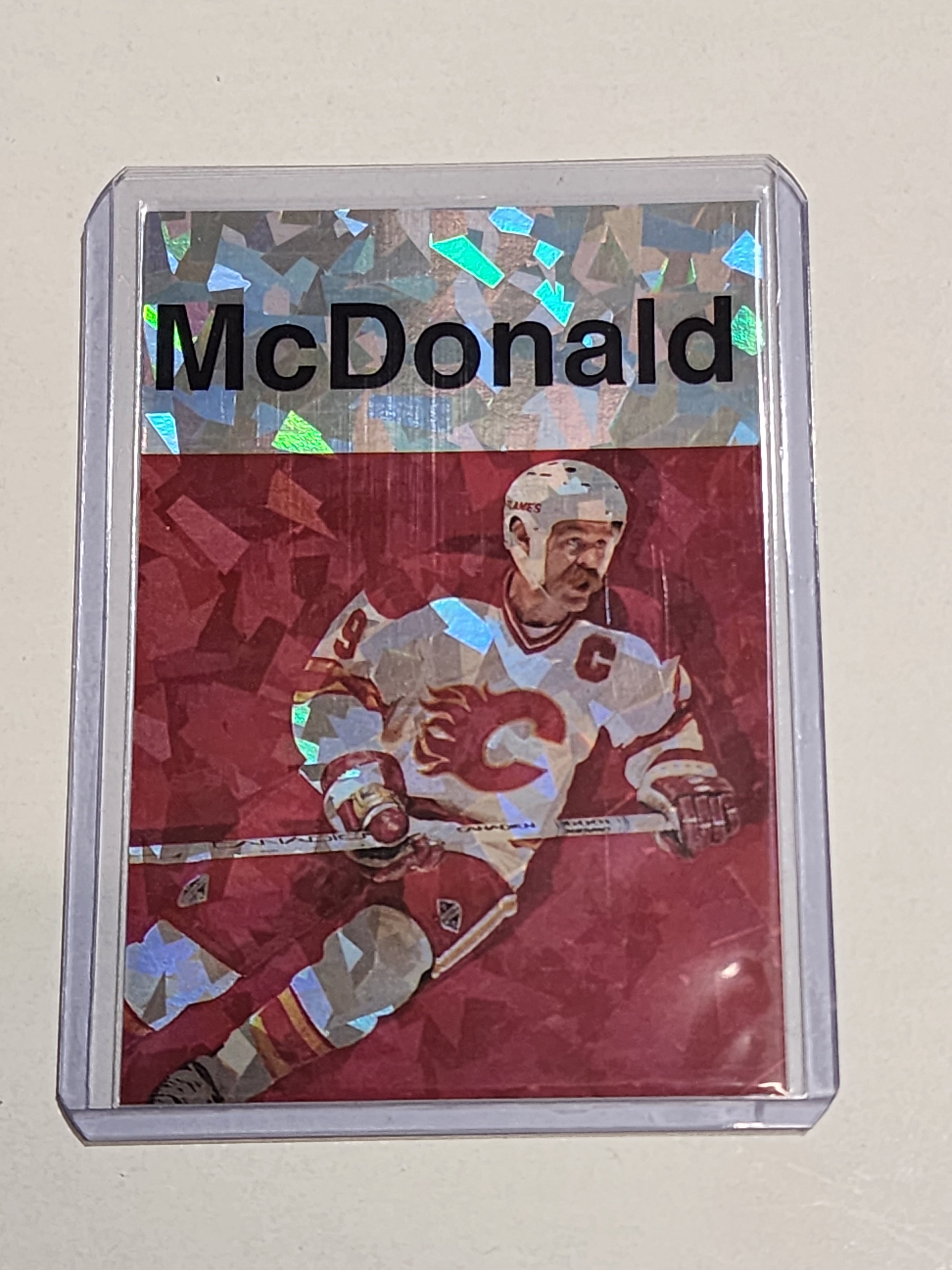 Lanny McDonald Artist Signed Calgary Flames Refractor Art Card 1/1