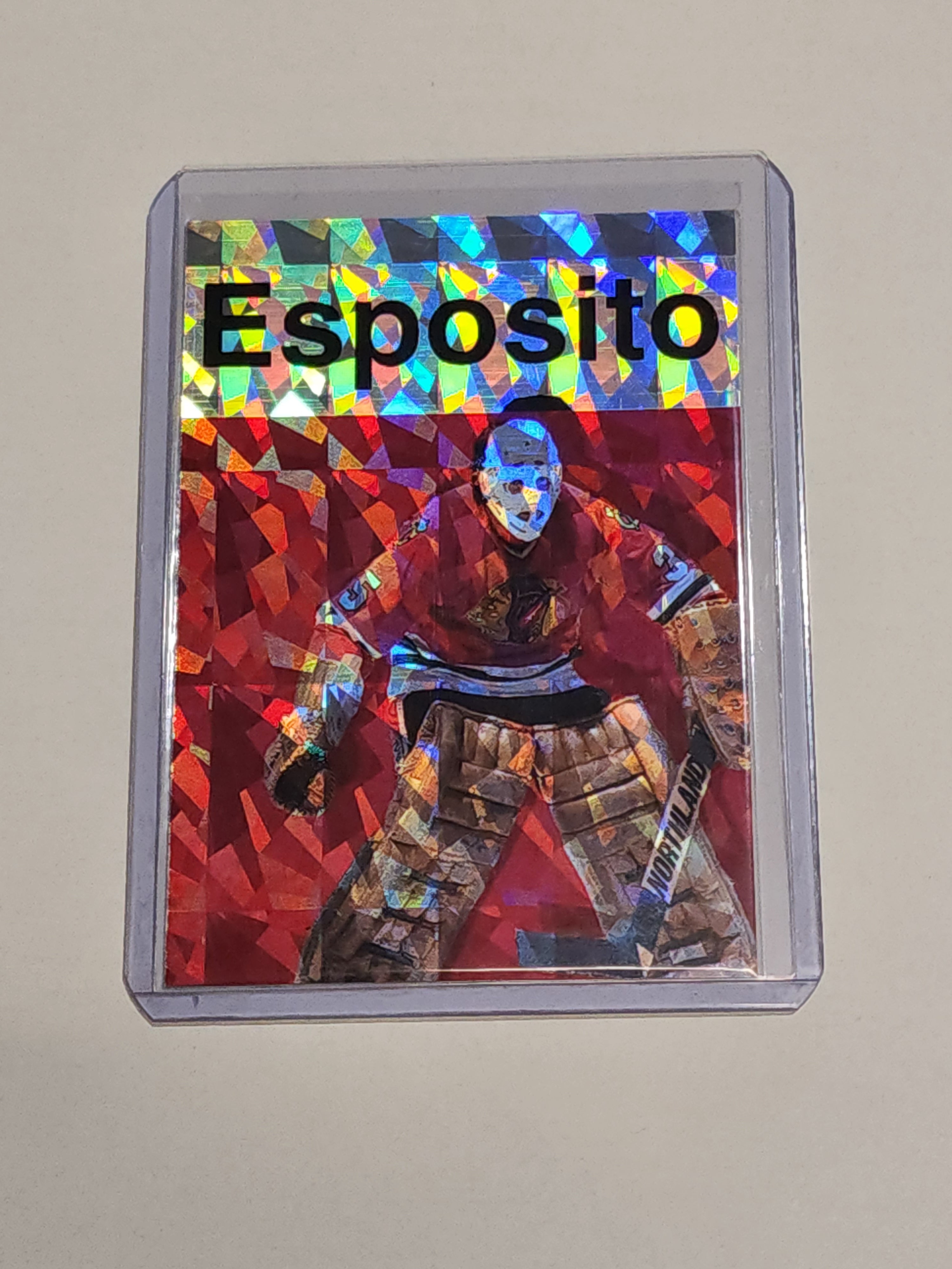 Tony Esposito Artist Signed Chicago Blackhawks Refractor Art Card 1/1