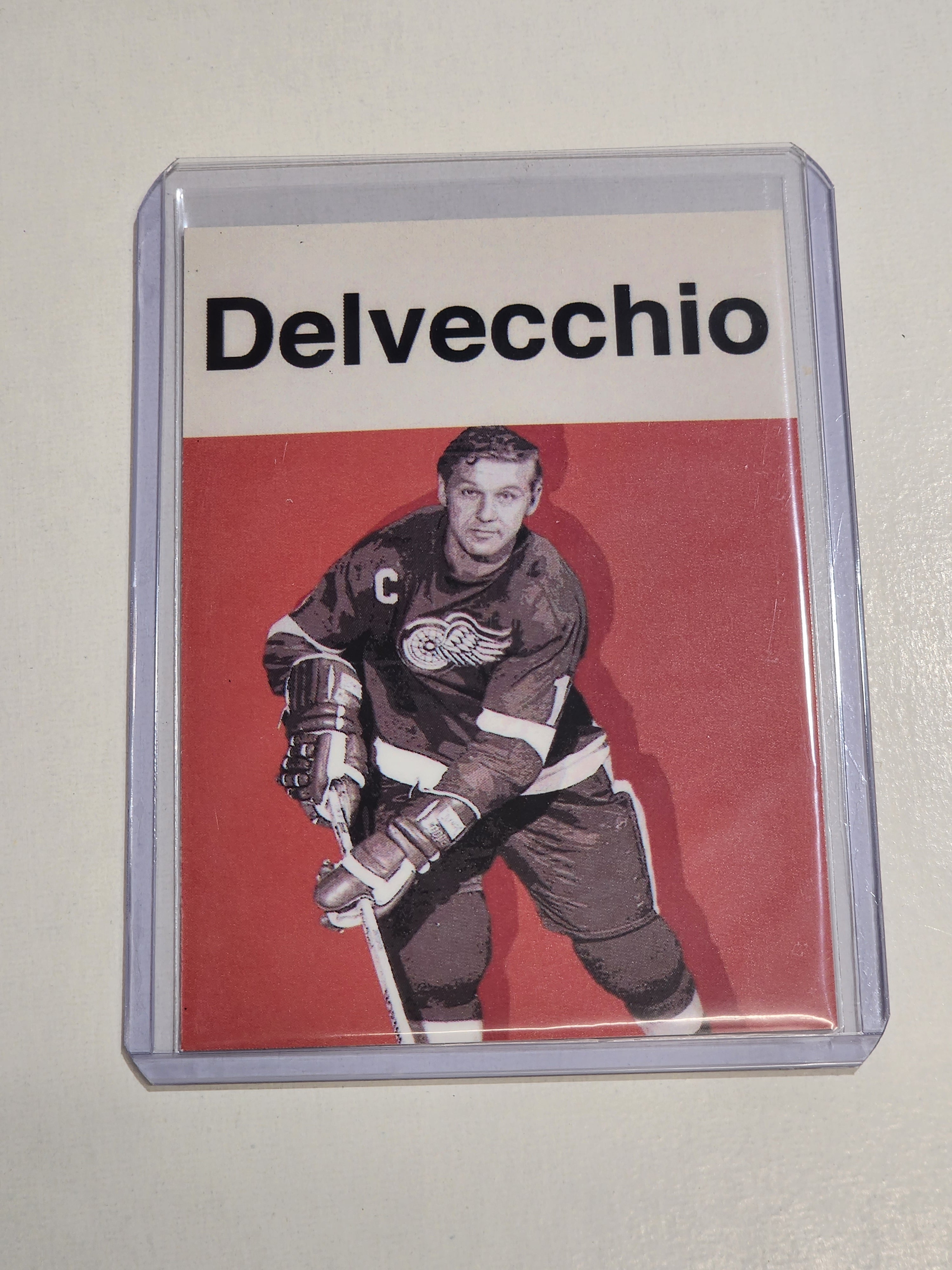 Alex Delvecchio Artist Signed Hockey Art Card 1/10