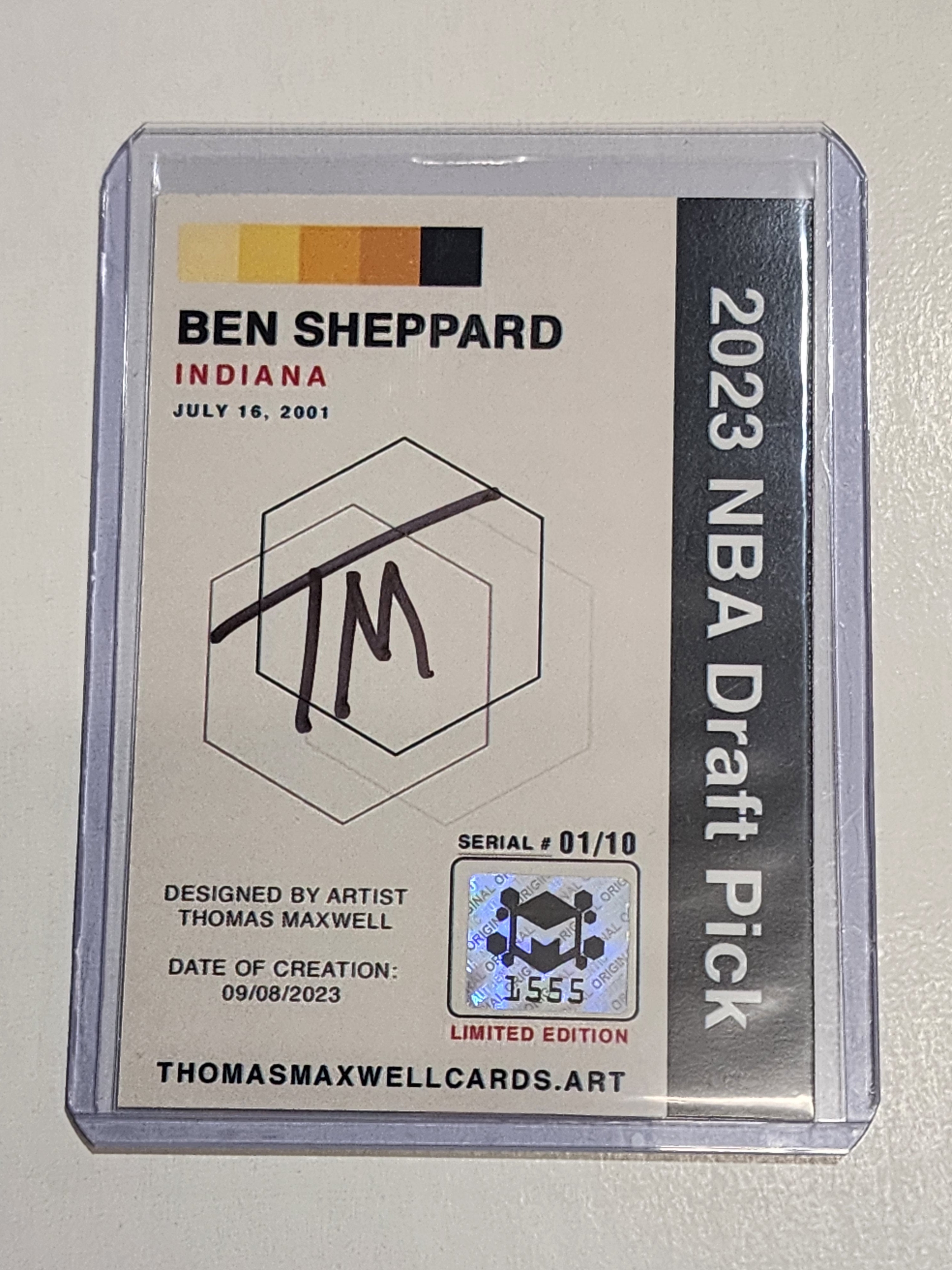 Ben Sheppard Artist Signed Basketball Art Card 1/10