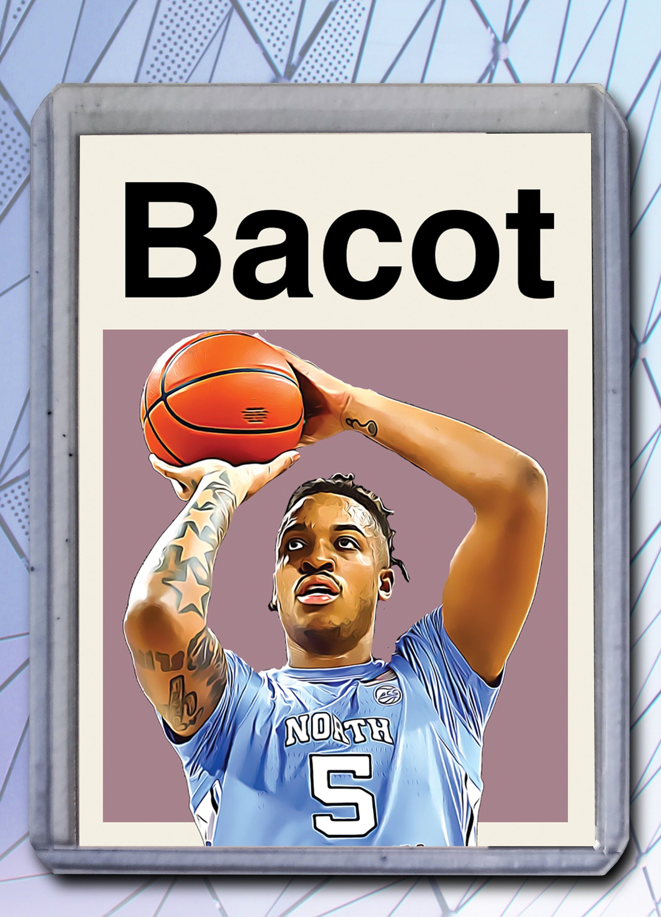 Armando Bacot - UNC Tarheels - Artist Signed Basketball Art Card 1/10