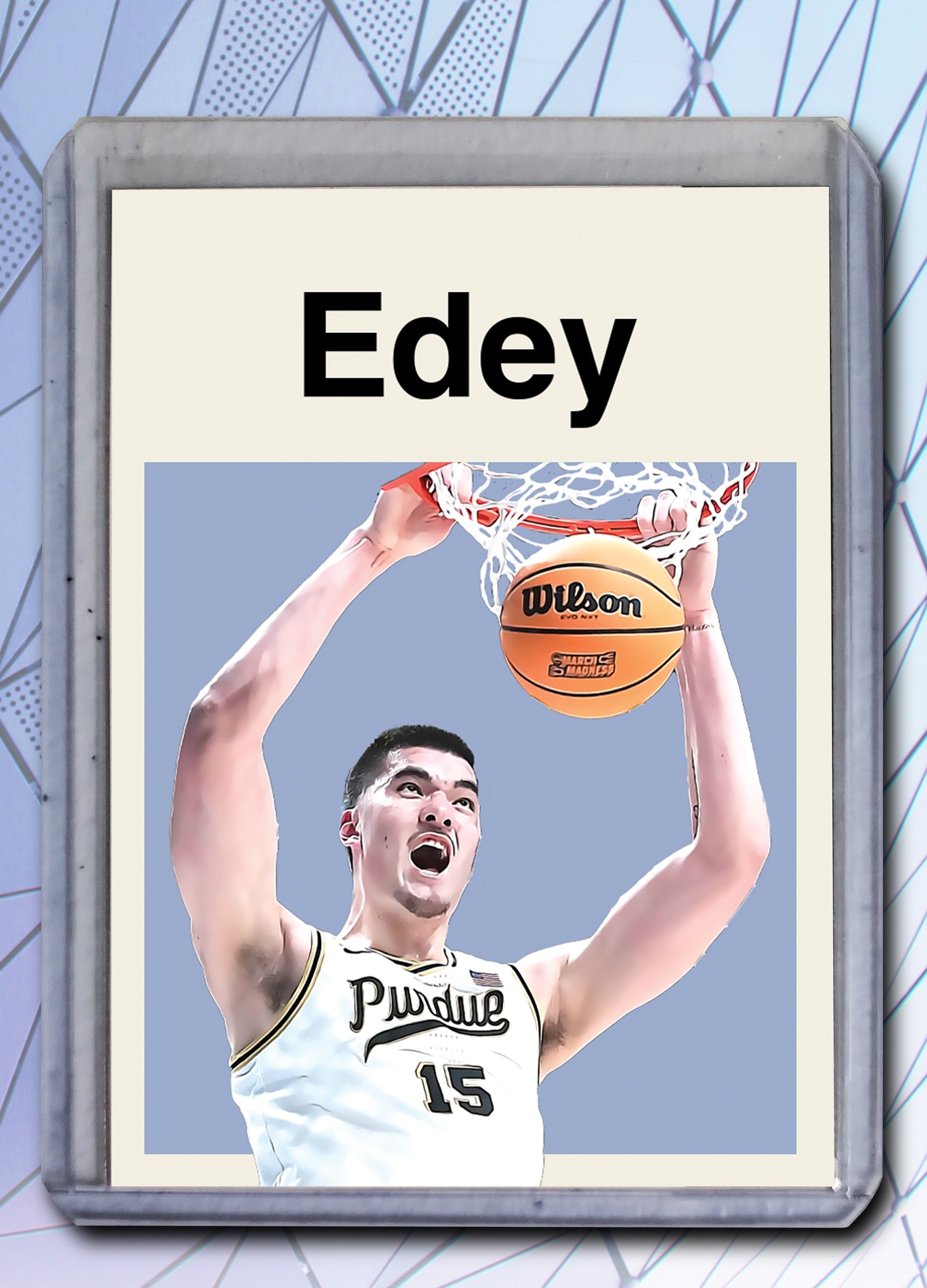 Zach Edey 'Big Maple' Artist Signed Basketball Art Card 1/10