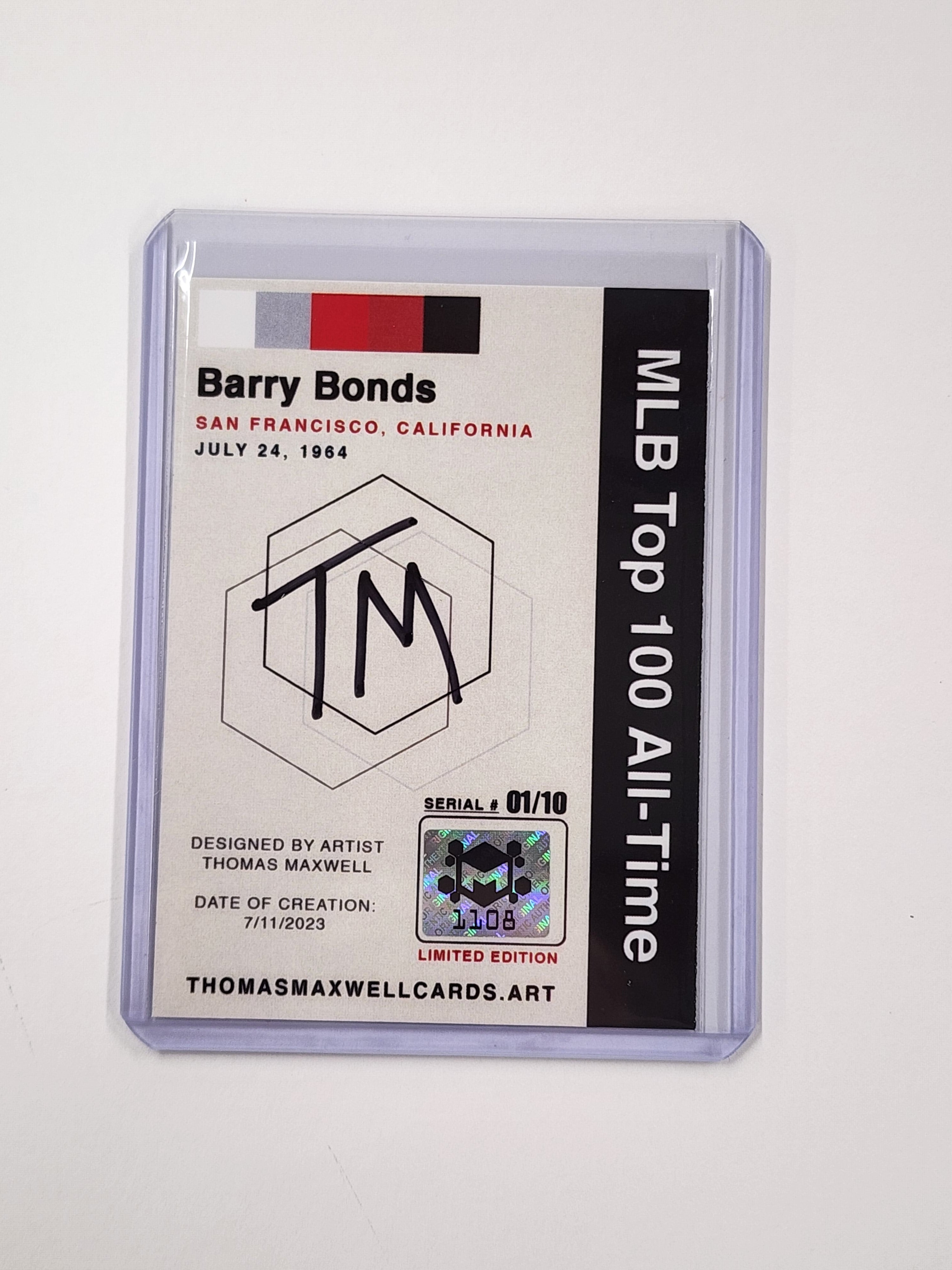 Barry Bonds Baseball Art Card - Artist Signed - 1/10