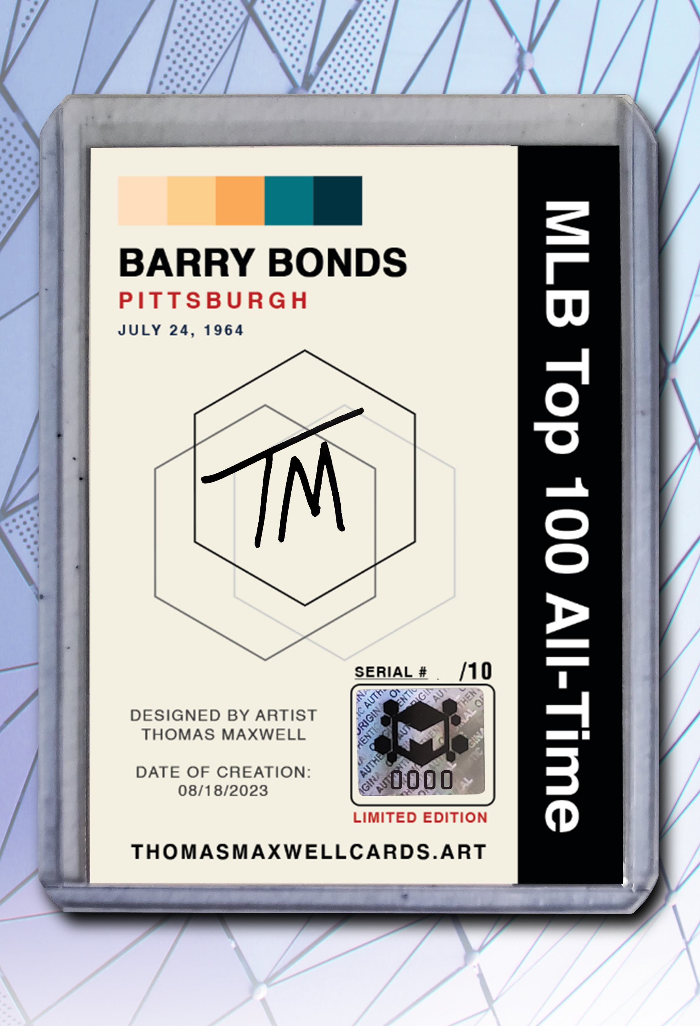 Barry Bonds Artist Signed Baseball Art Card 2/10