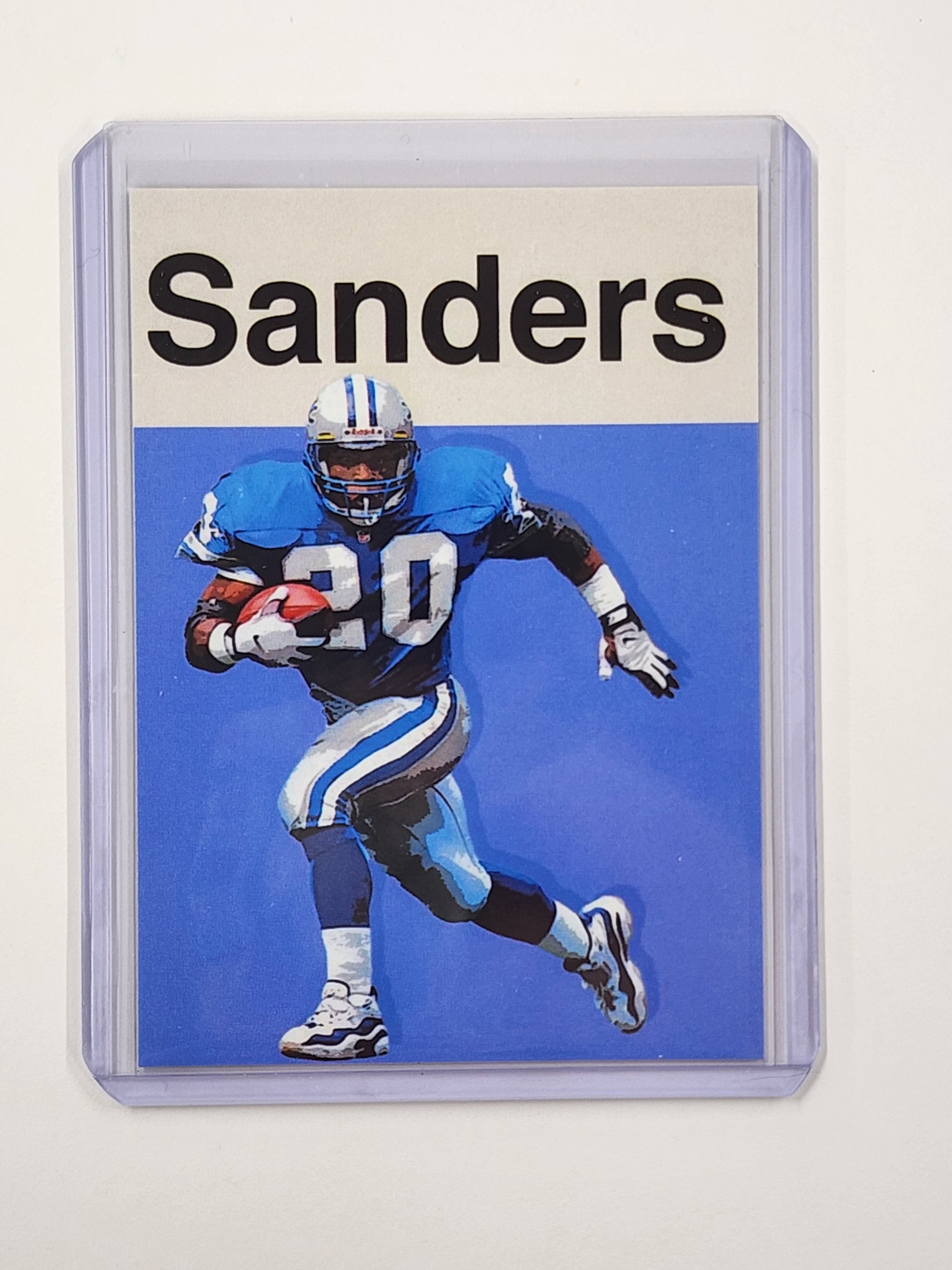 Barry Sanders Football Art Card - Artist Signed 1/10