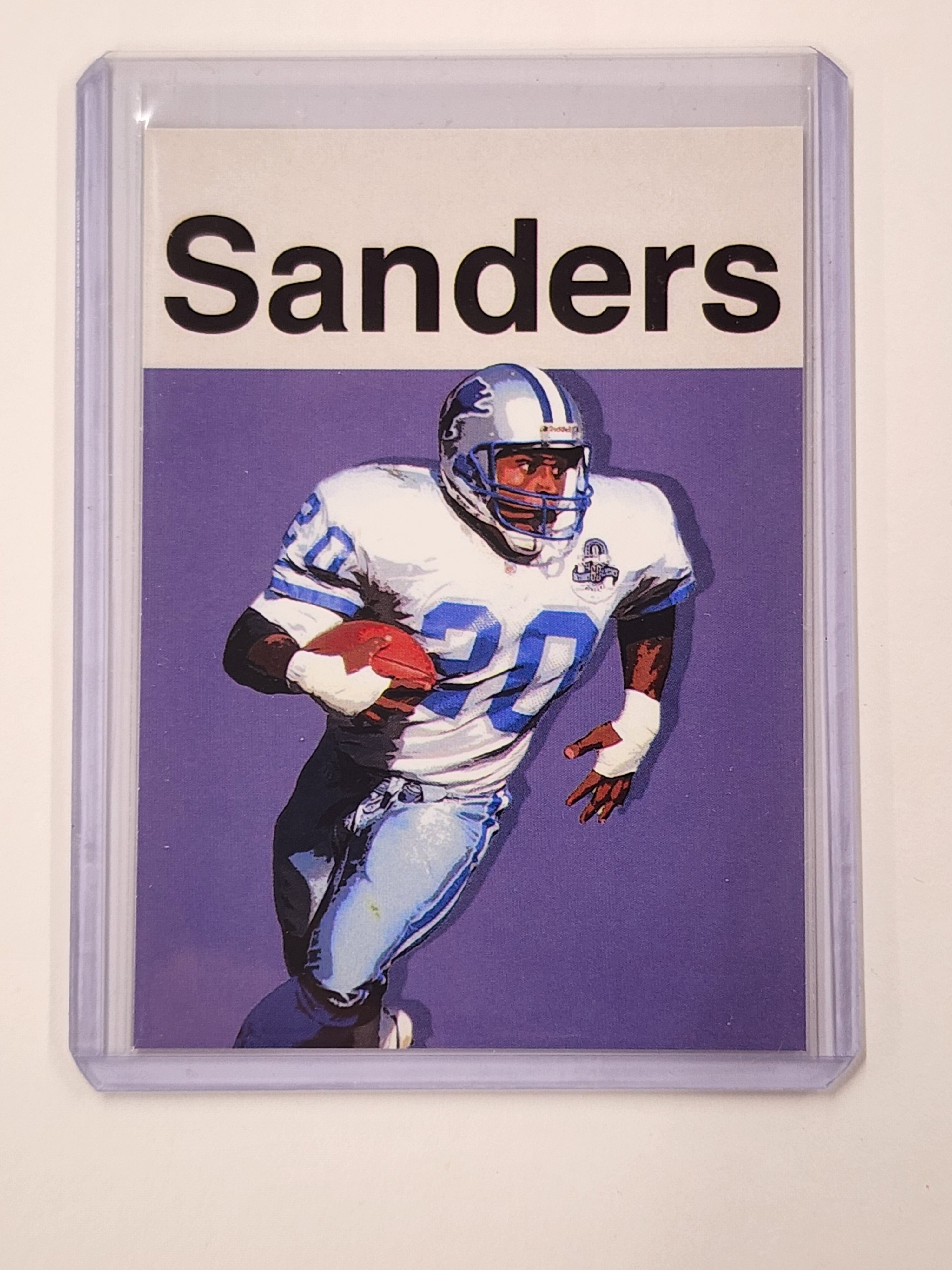 Barry Sanders Artist Signed Football Art Card 1/10