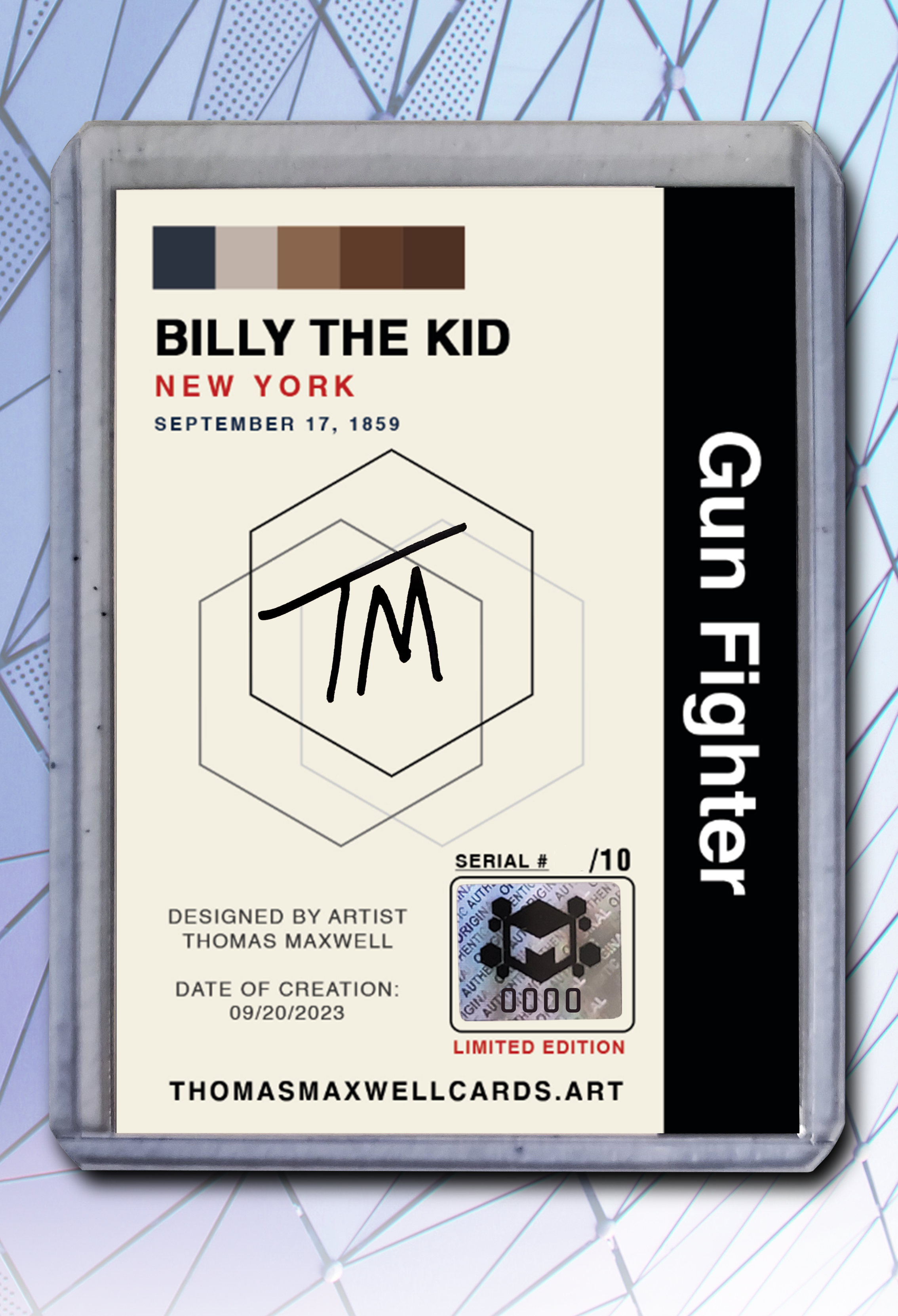 Billy the Kid Artist Signed Famous & Infamous Art Card 2/10