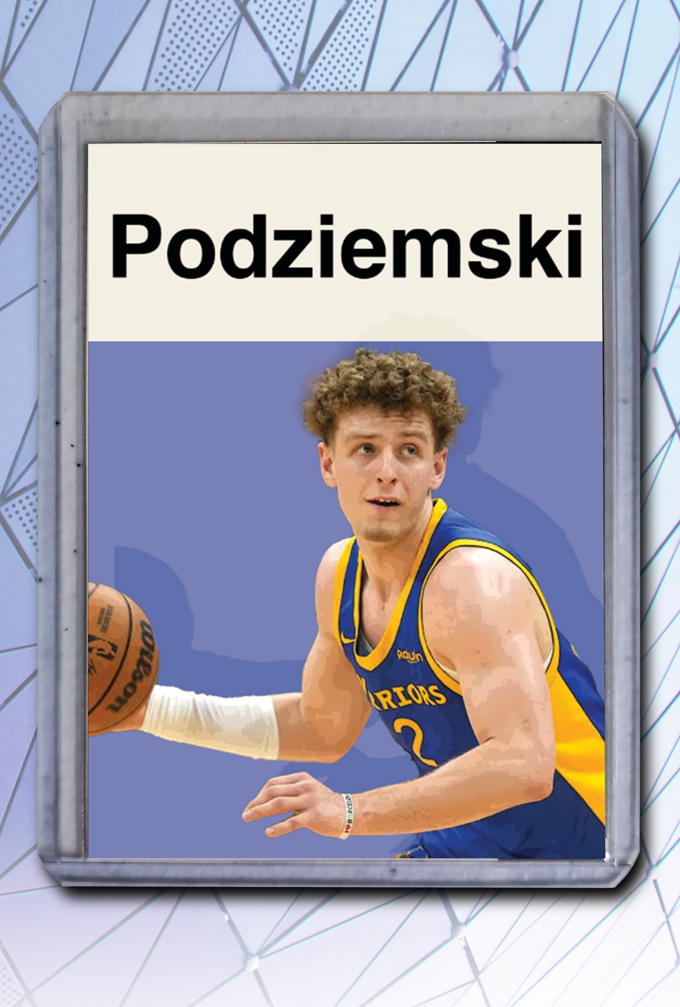 Brandin Podziemski Artist Signed Basketball Art Card 2/10