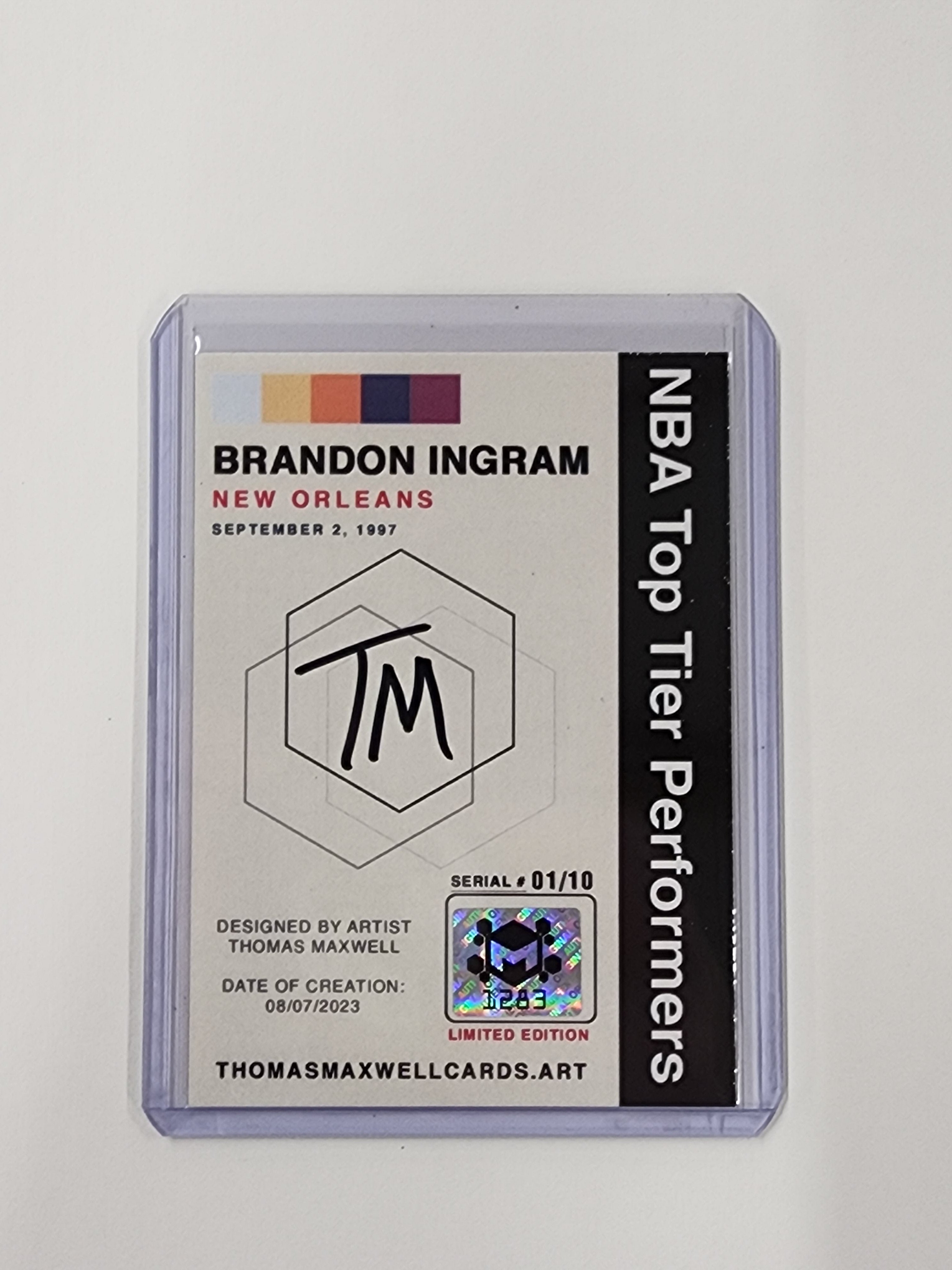 Brandon Ingram Artist Signed Basketball Art Card 1/10