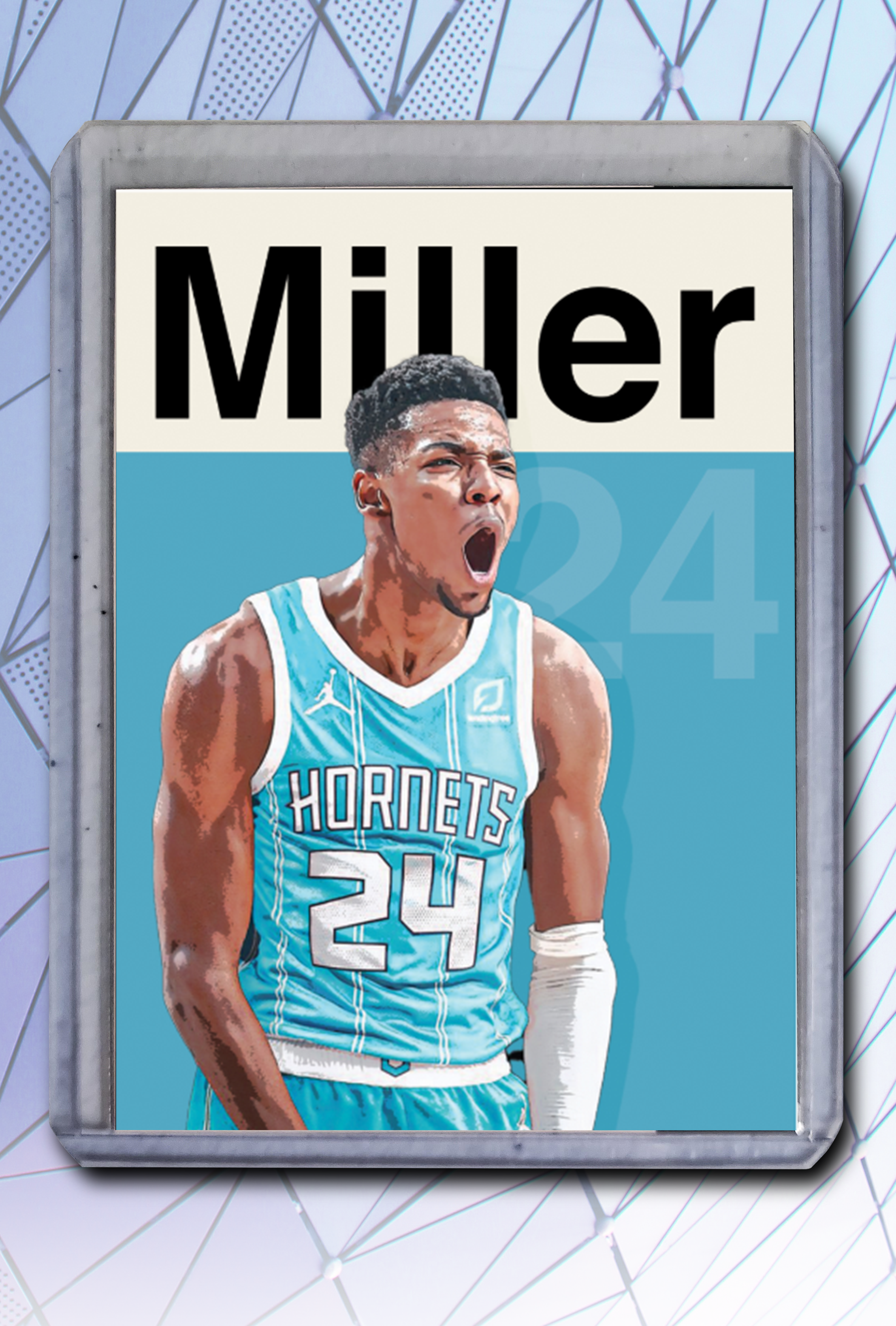 Brandon Miller Artist Signed Basketball Art Card 2/10