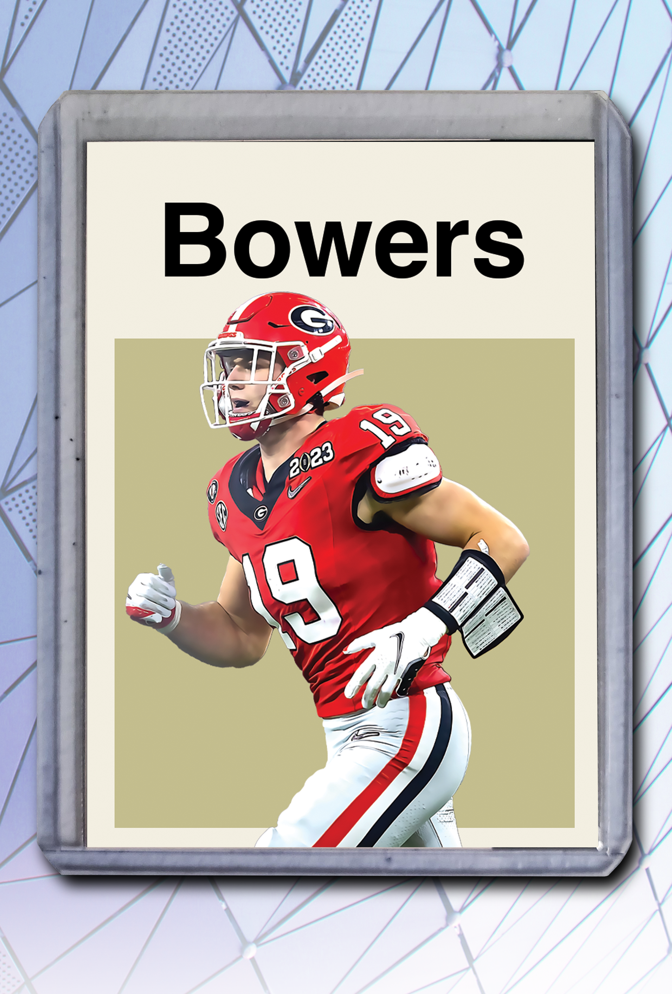 Brock Bowers Artist Signed Football Art Card 1/10