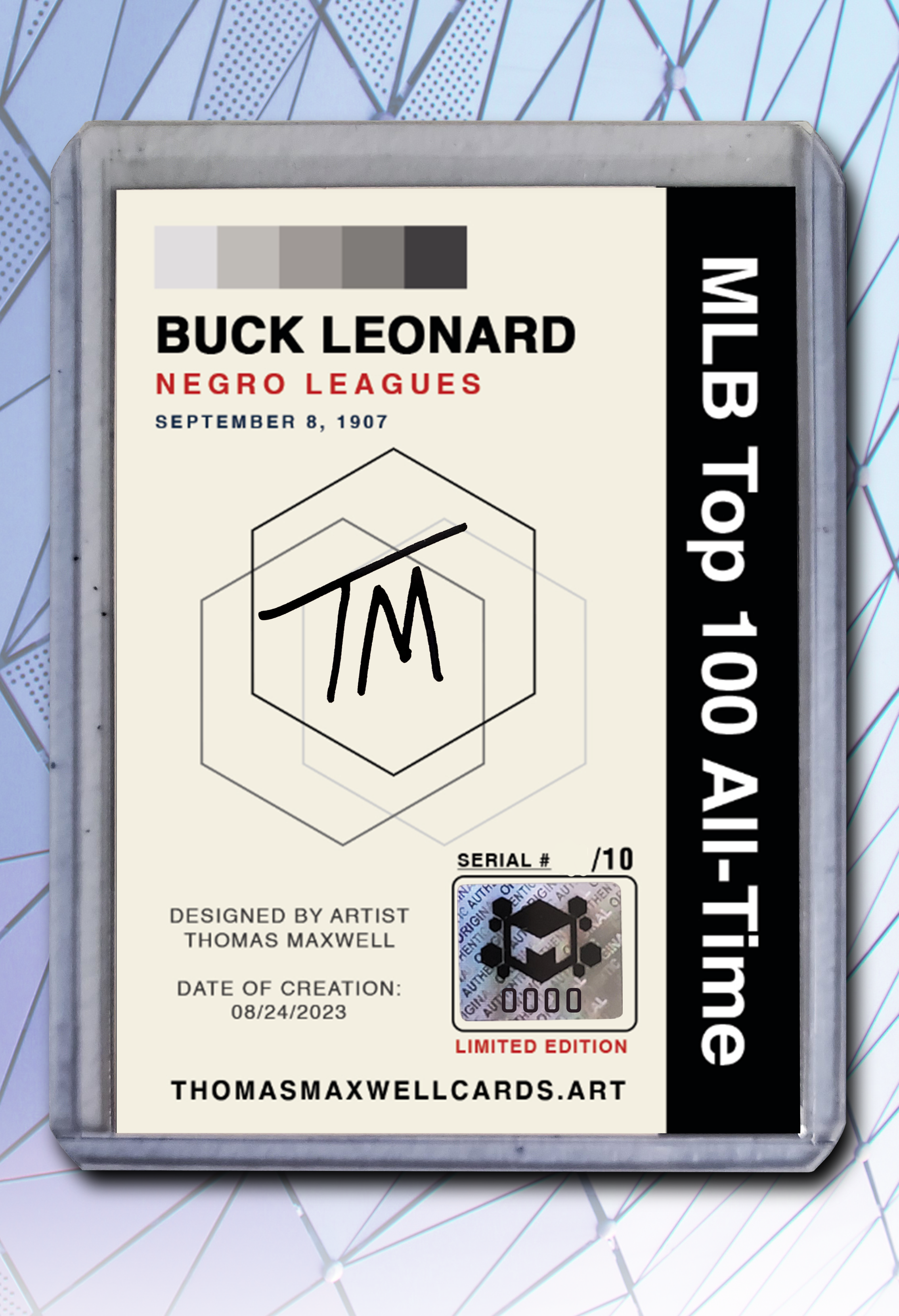 Buck Leonard Artist Signed Baseball Art Card 2/10