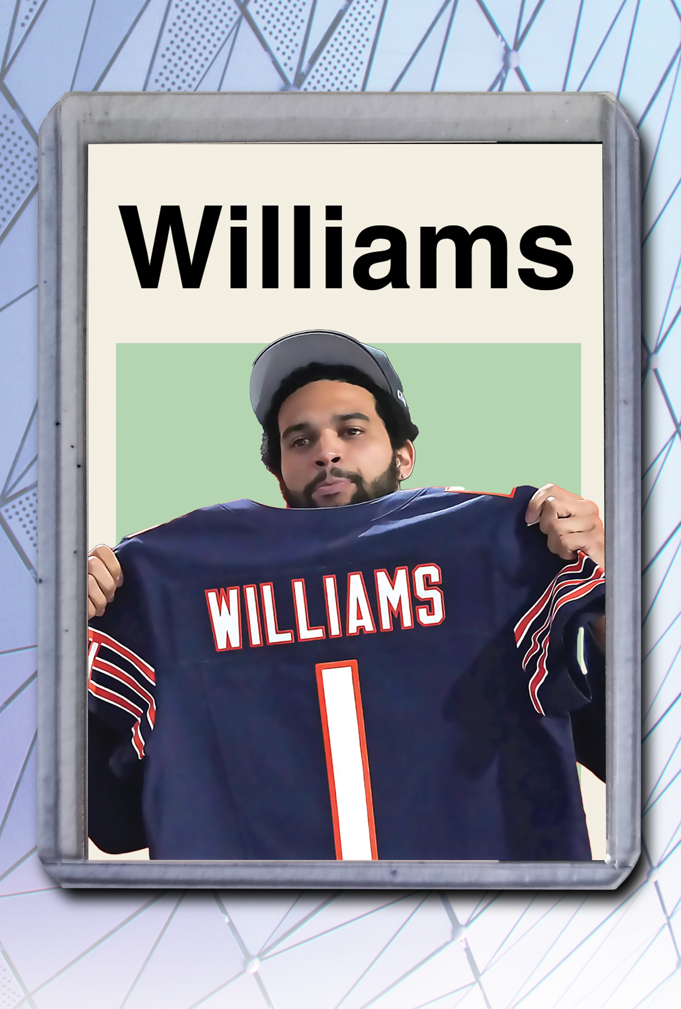 Caleb Williams Artist Signed Football Art Card 1/10