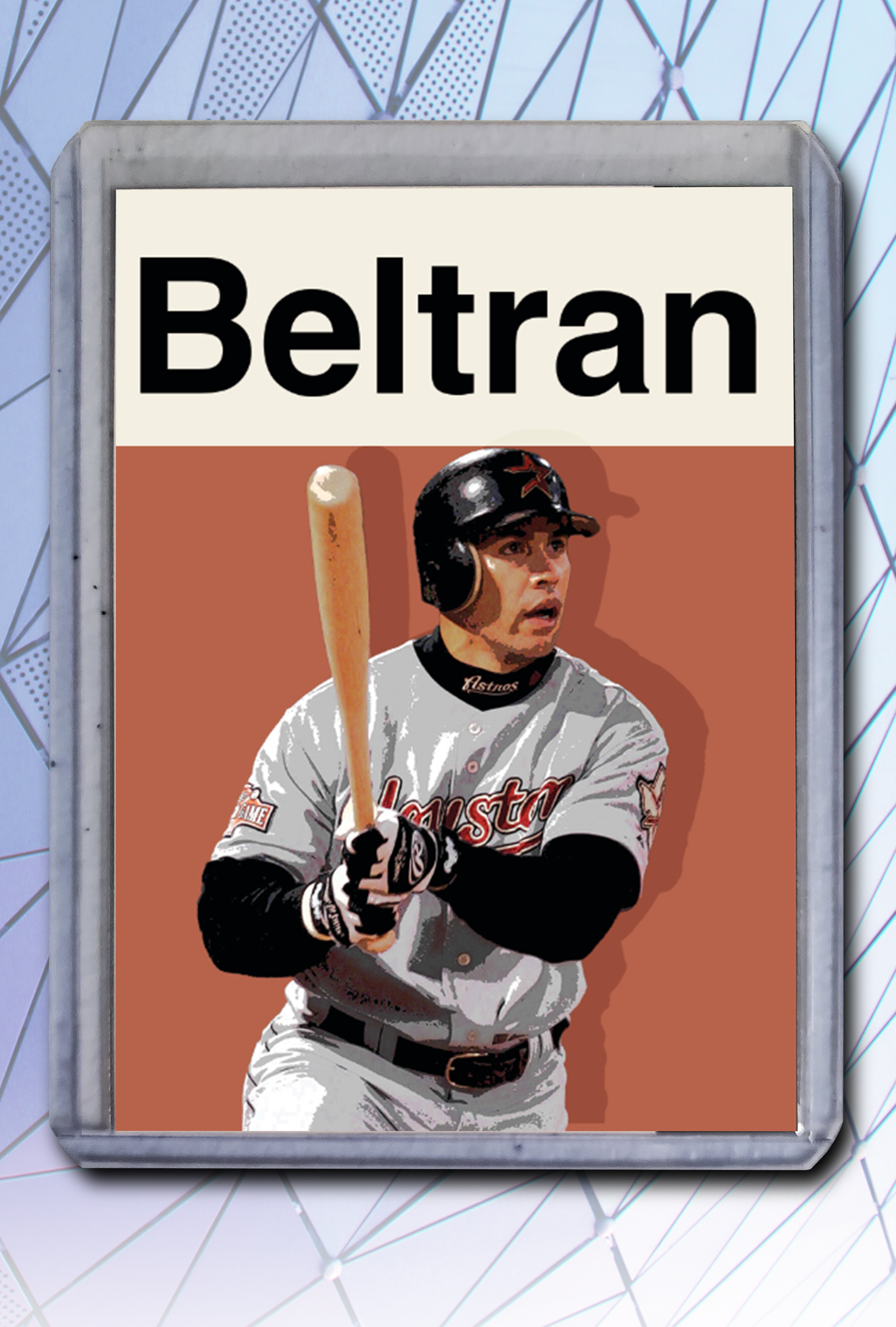 Carlos Beltran Artist Signed Baseball Art Card 2/10