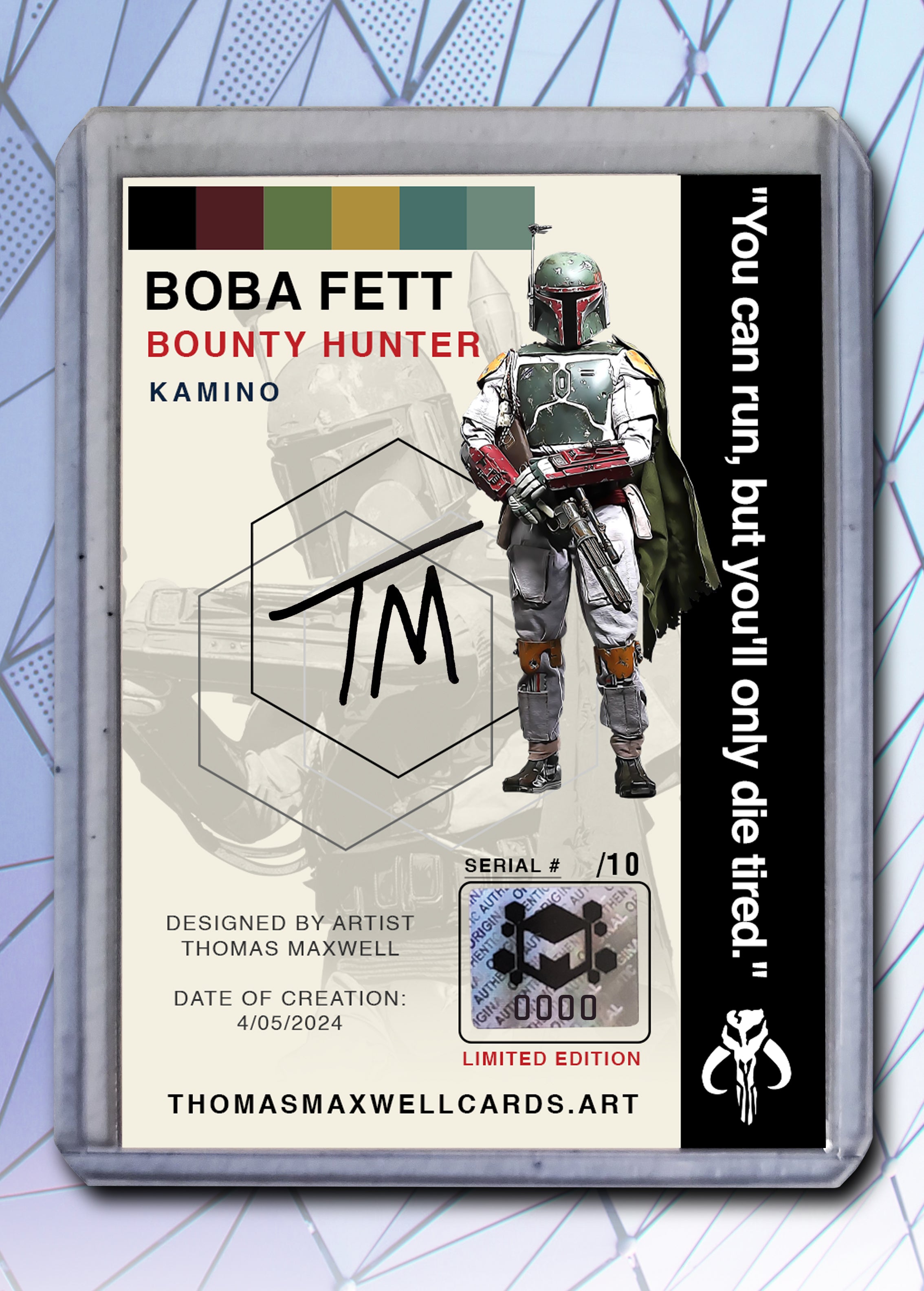 Boba Fett Artist Signed Star Wars Art Card 1/10