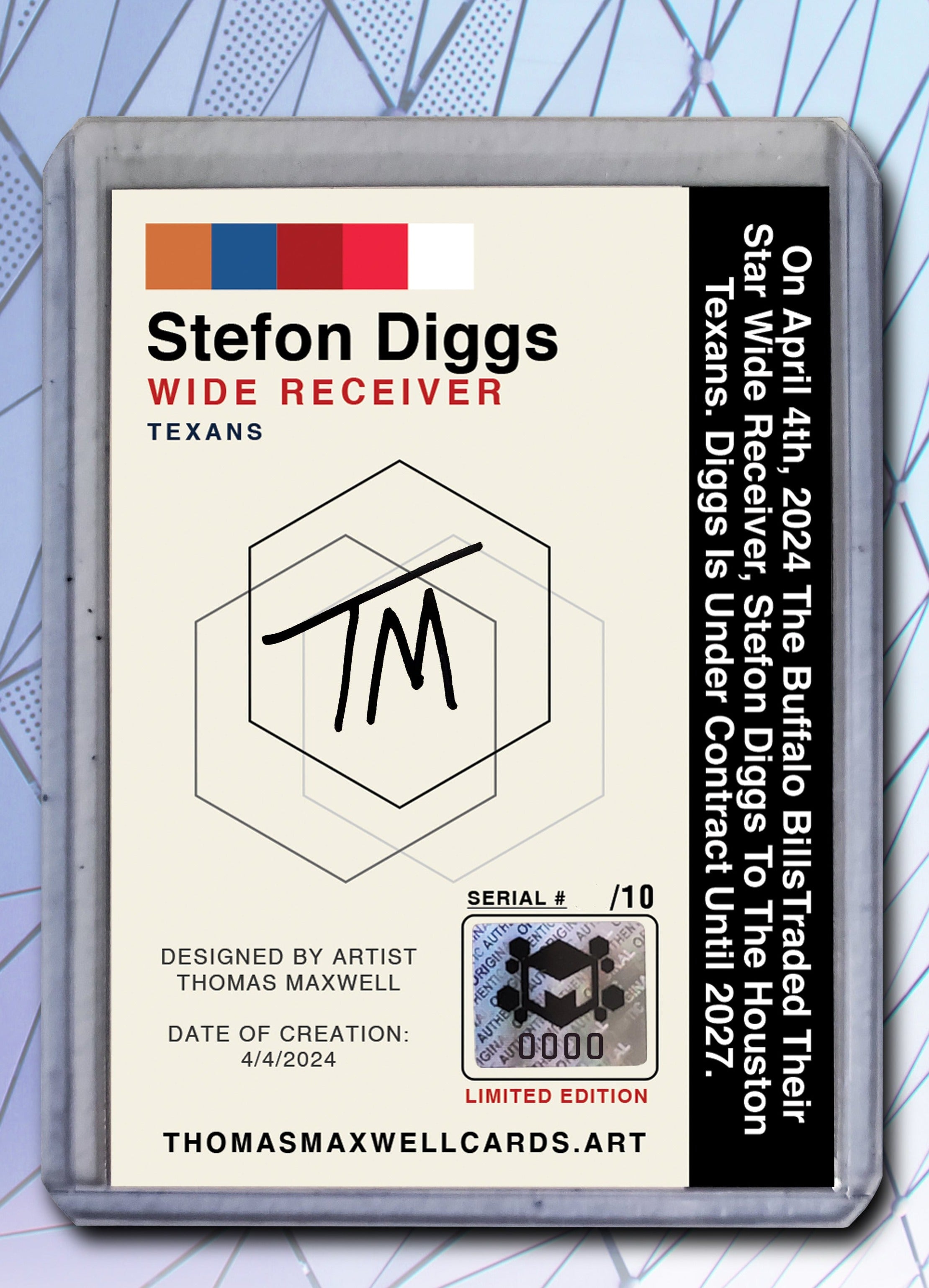 Stefon Diggs - Houston Texans Art Card 1/10