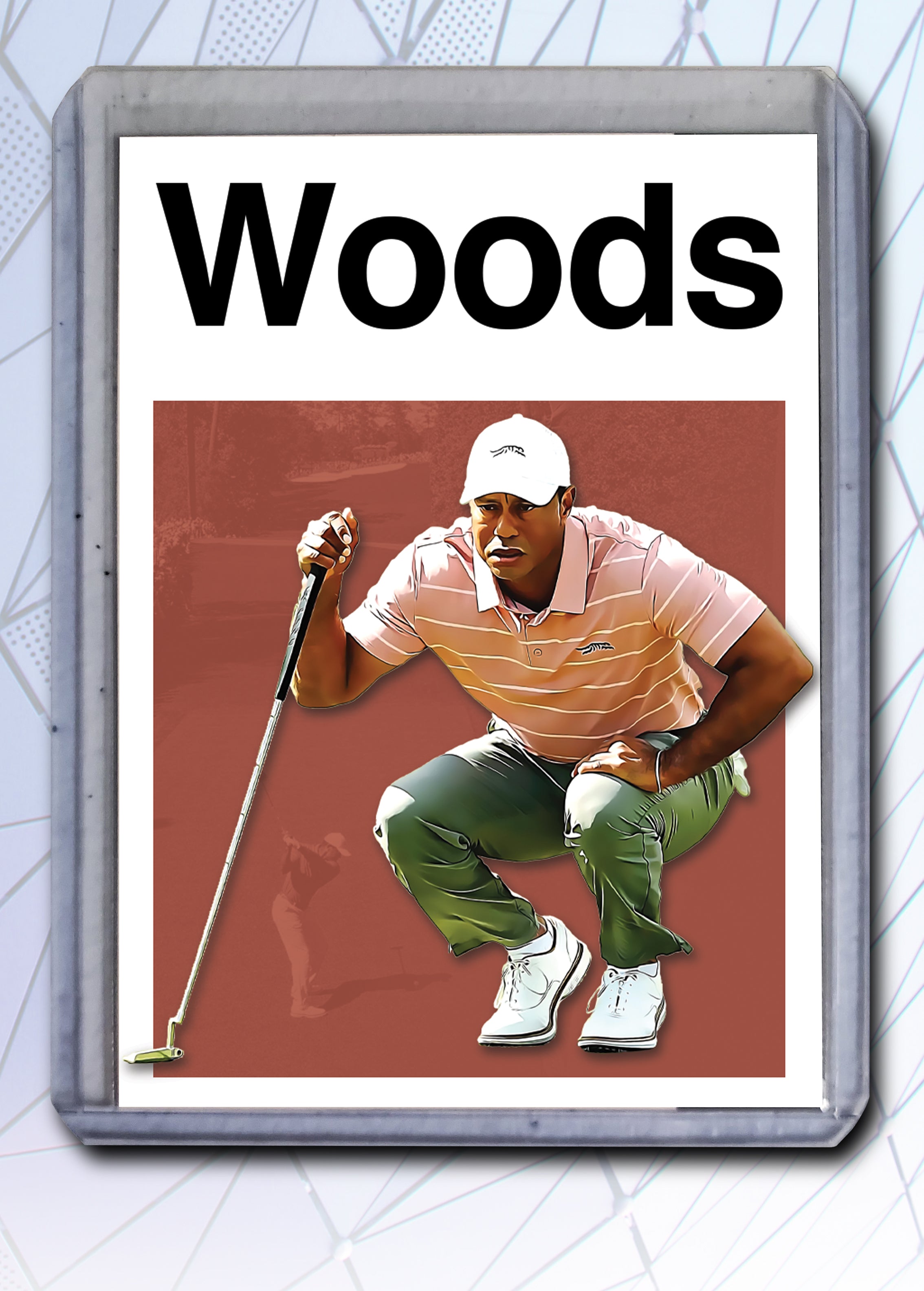 Tiger Woods 2024 Masters Record Artist Signed Golf Art Card 1/10