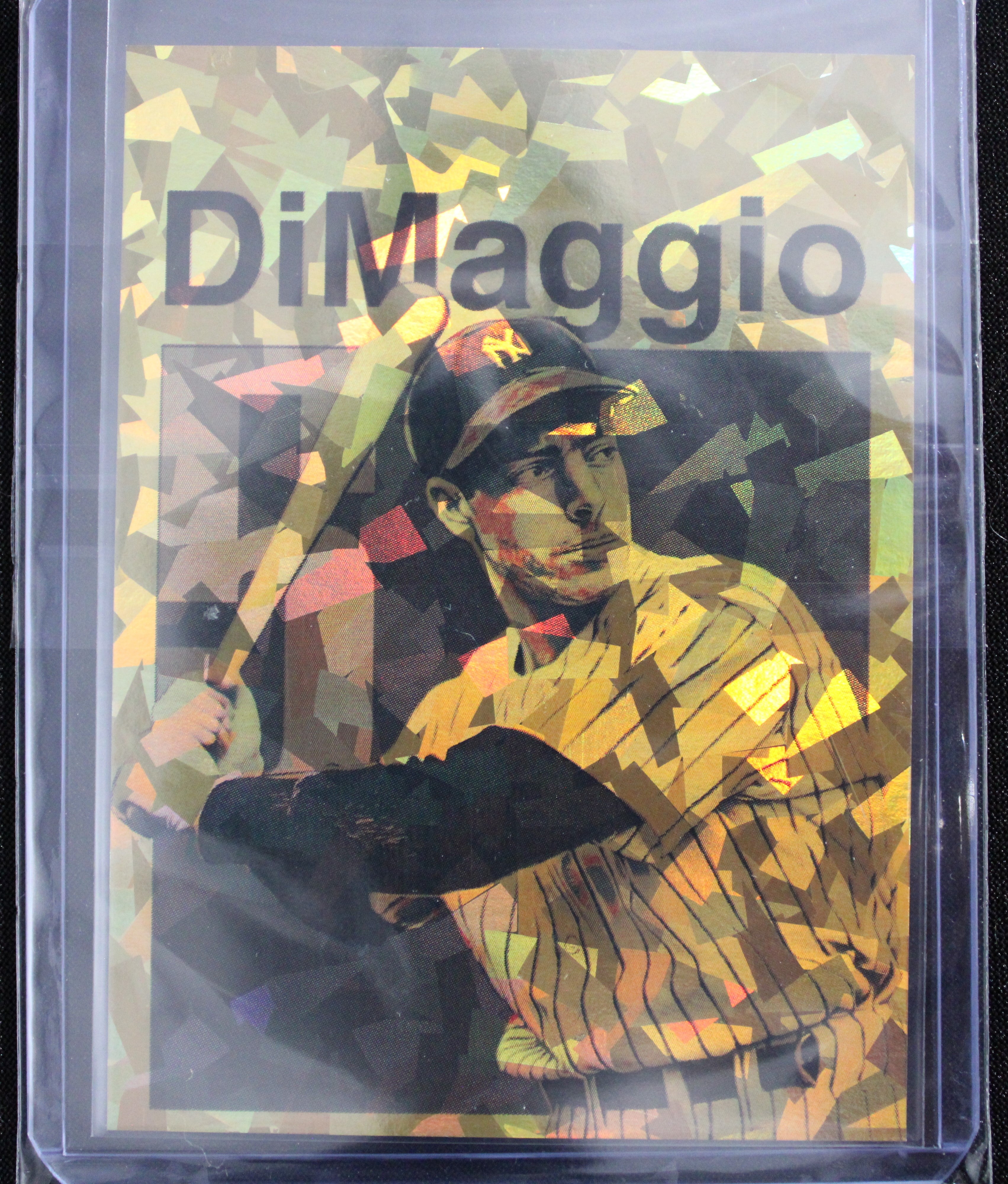 Joe DiMaggio Artist Signed New York Yankees Gold Refractor Art Card 1/3