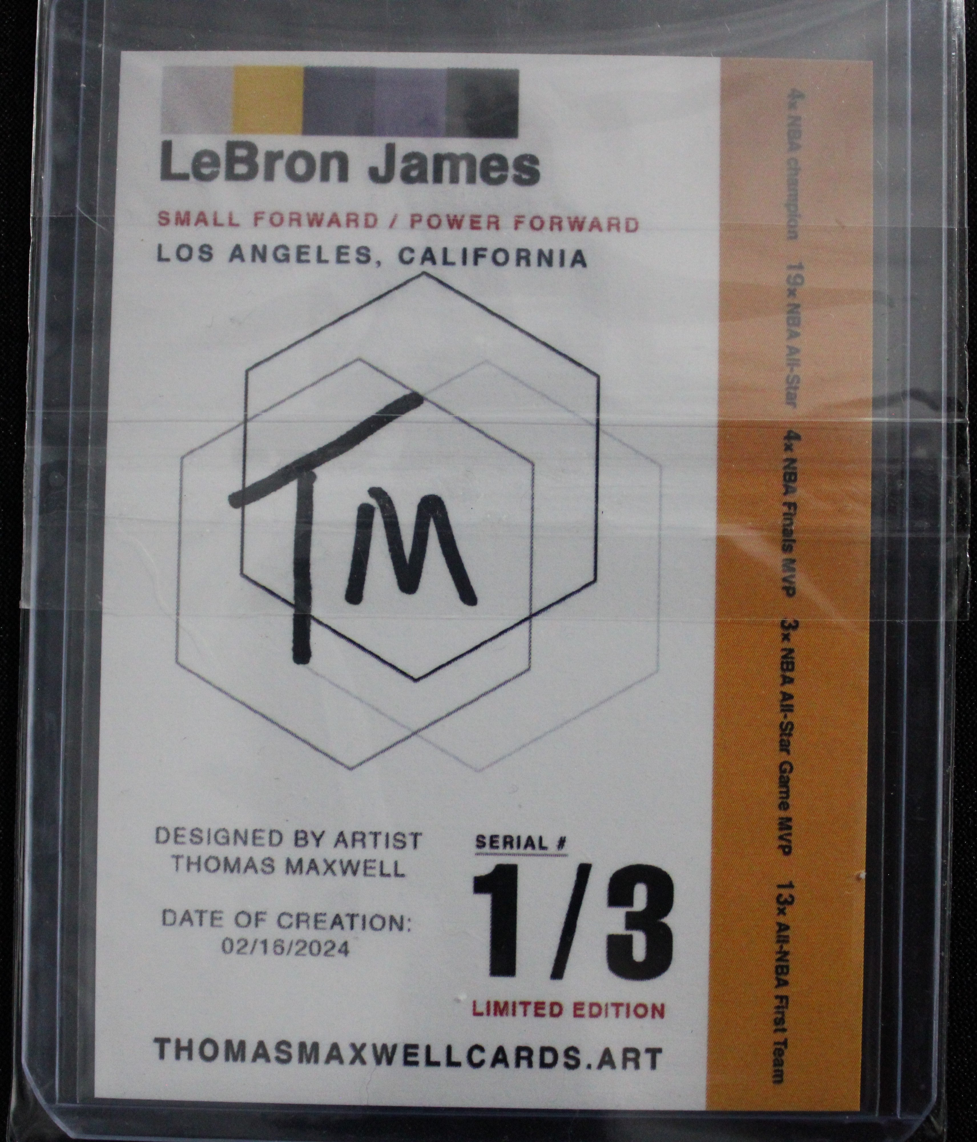 Lebron James Artist Signed Los Angeles Lakers Refractor Art Card 1/3