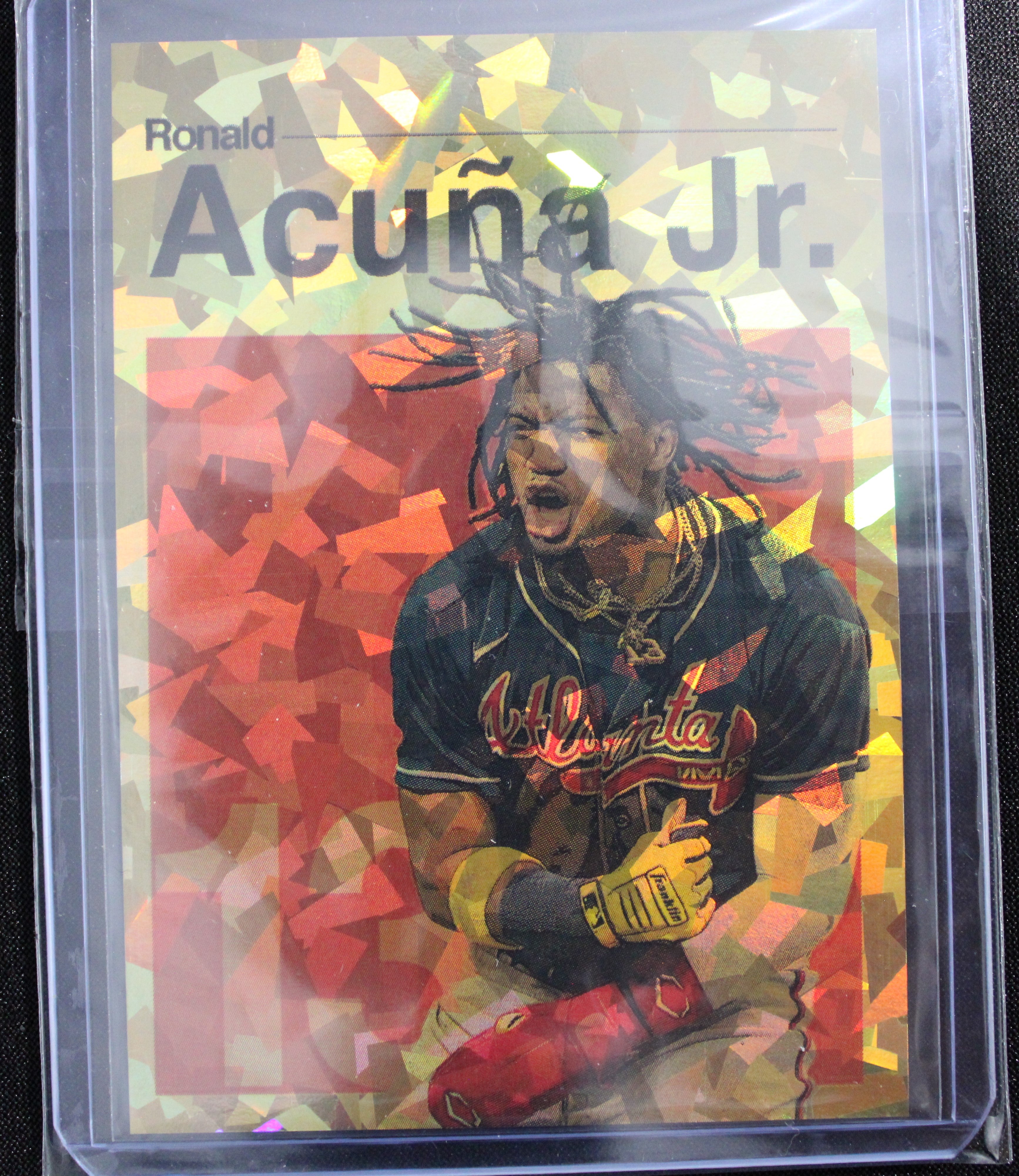 Ronald Acuna Jr. Artist Signed Atlanta Braves Refractor Art Card 1/3