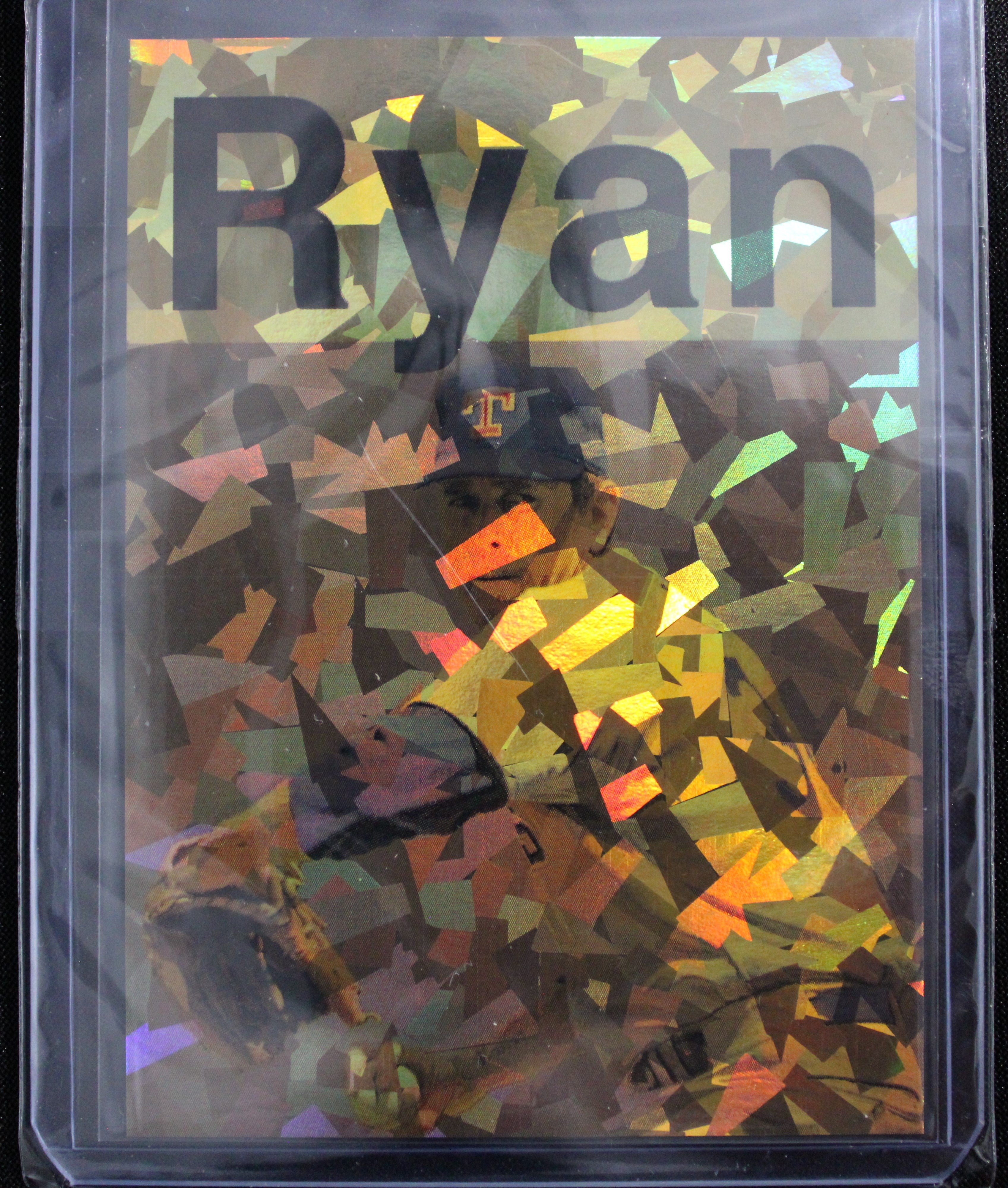 Nolan Ryan Artist Signed Texas Rangers Refractor Art Card 1/3