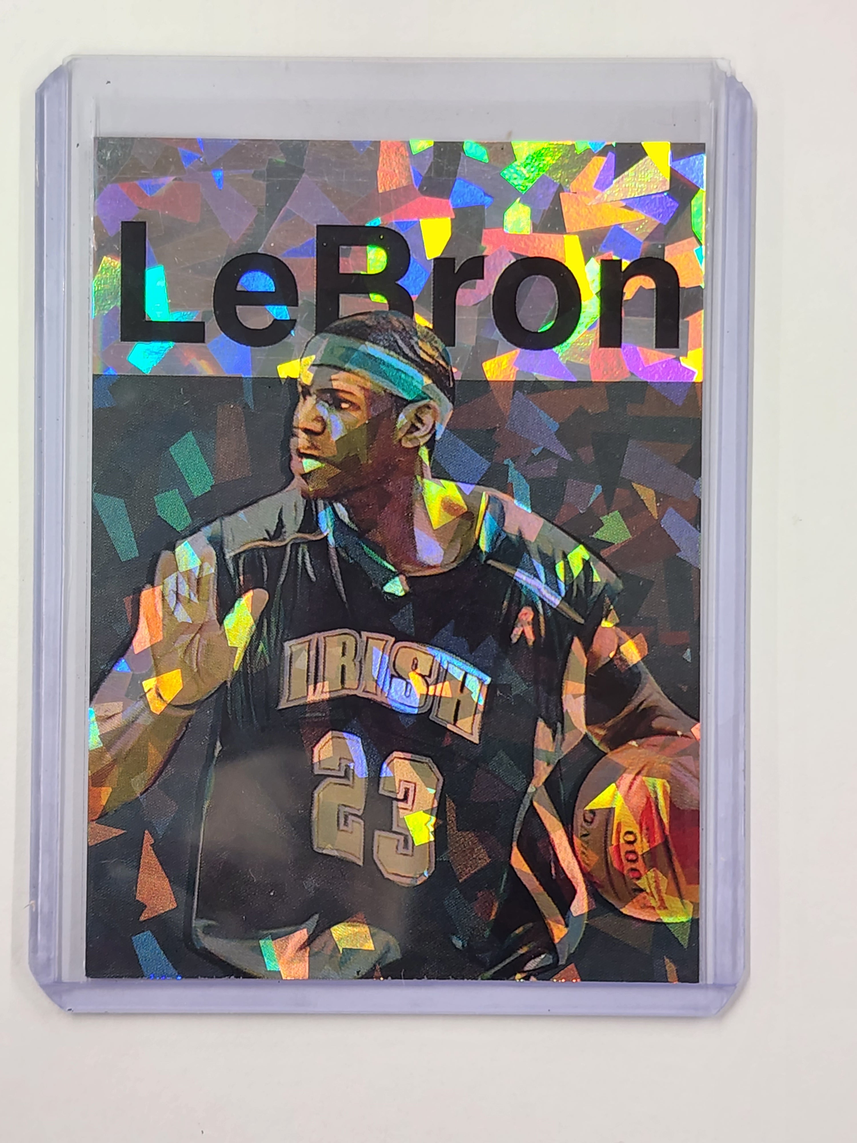 Lebron James Artist Signed St. Vincent-St. Mary Refractor Art Card 1/1