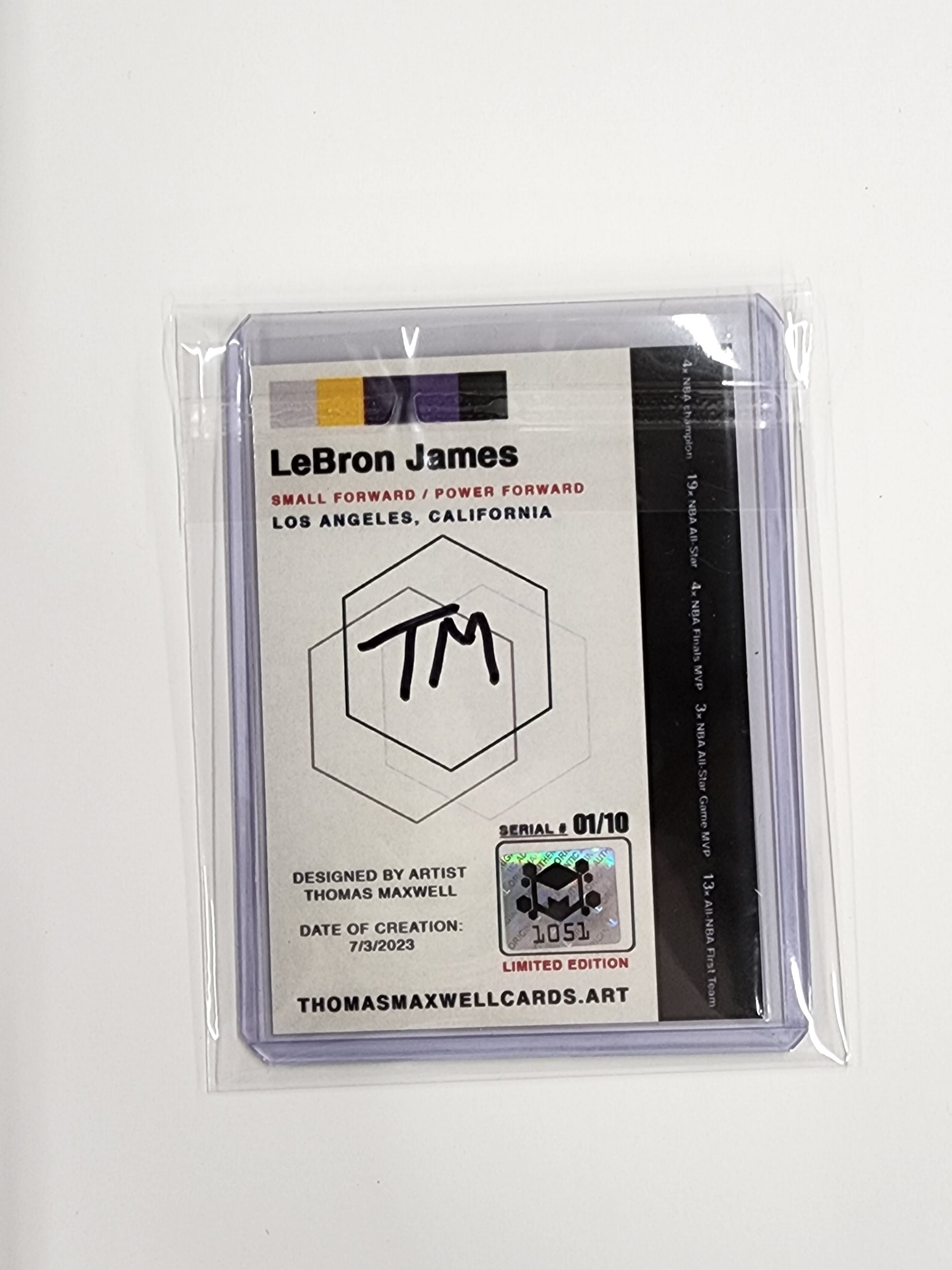 Lebron James Artist Signed Basketball Art Card 1/10