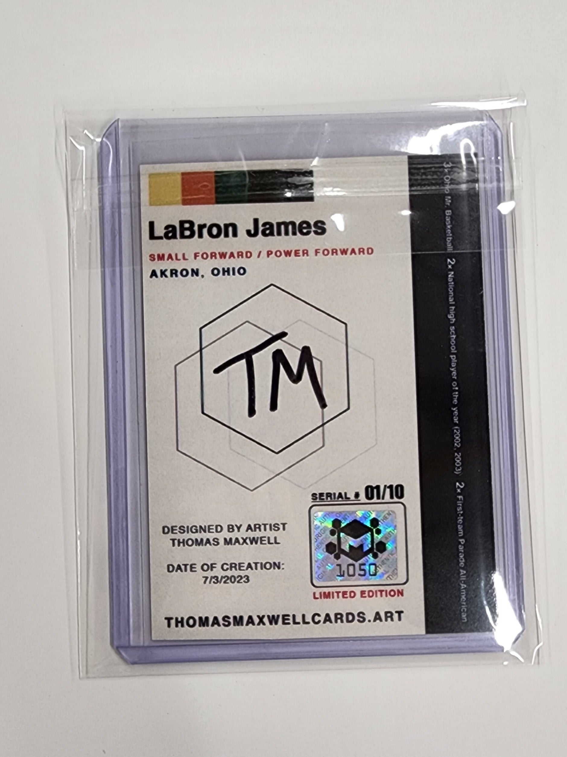 Lebron James Artist Signed Basketball Art Card 1/10