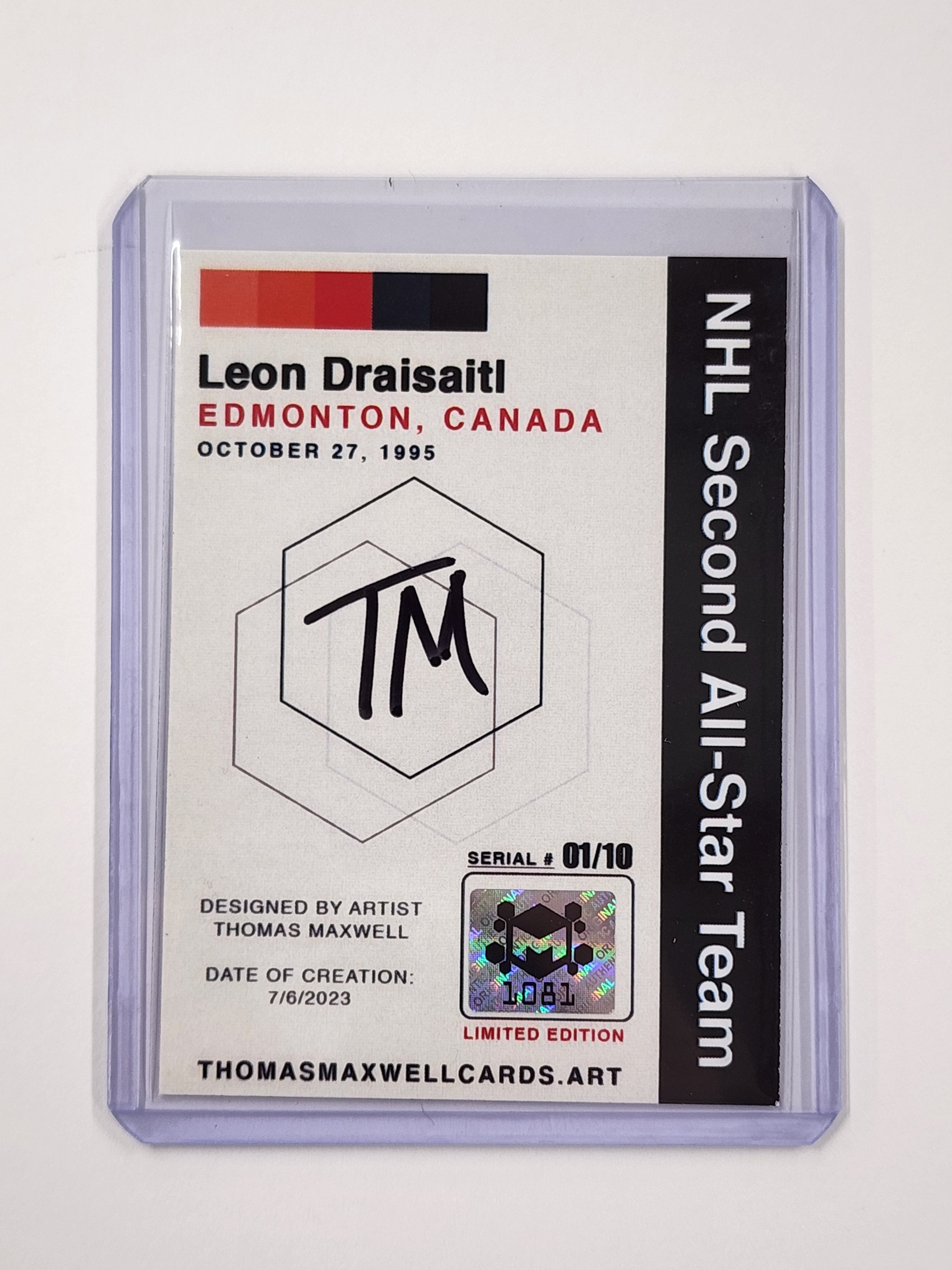 Leon Draisaitl Artist Signed Hockey Art Card 1/10