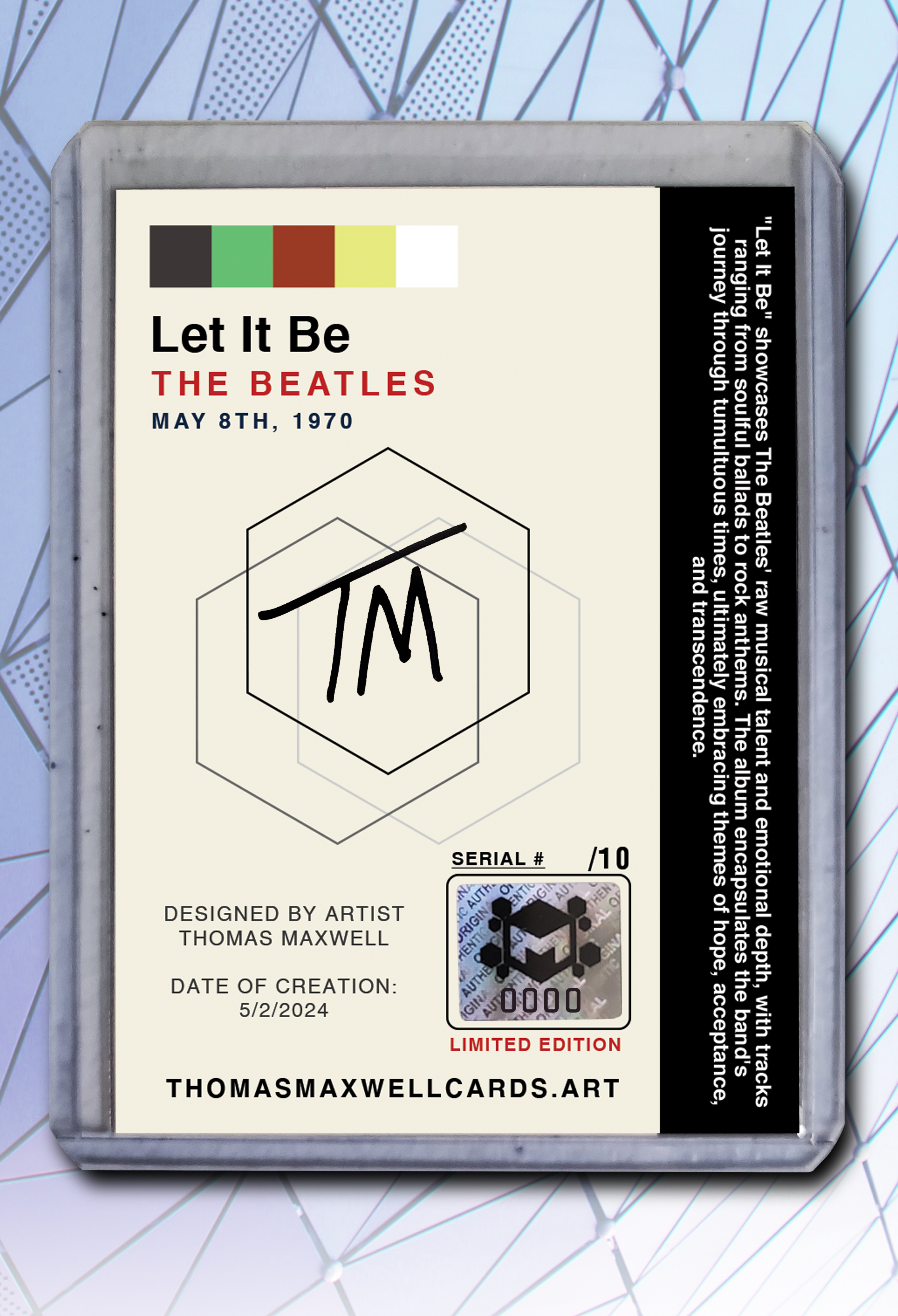 The Beatles - Let It Be Artist Signed Music Art Card 1/10