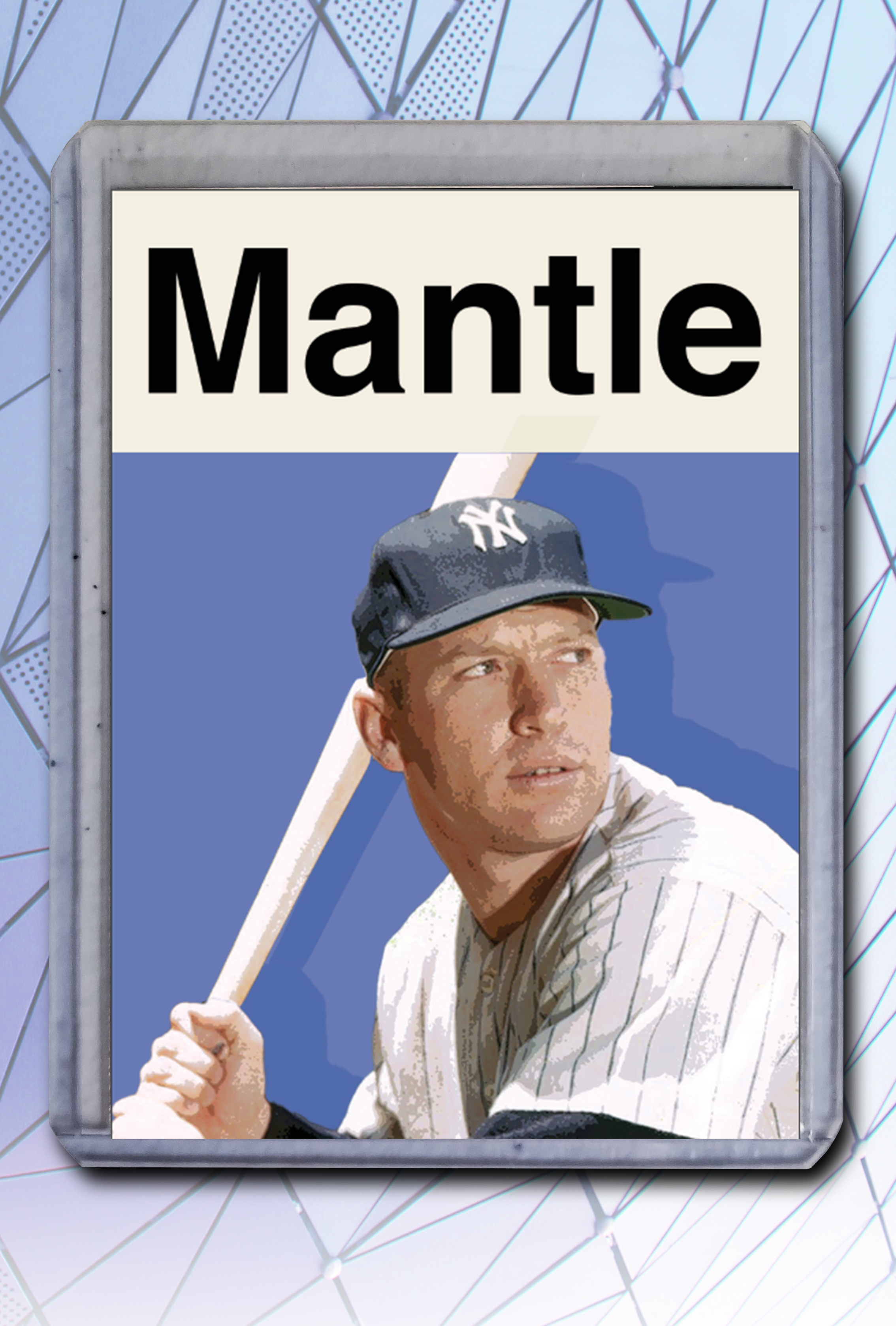 Mickey Mantle Artist Signed Baseball Art Card 3/10