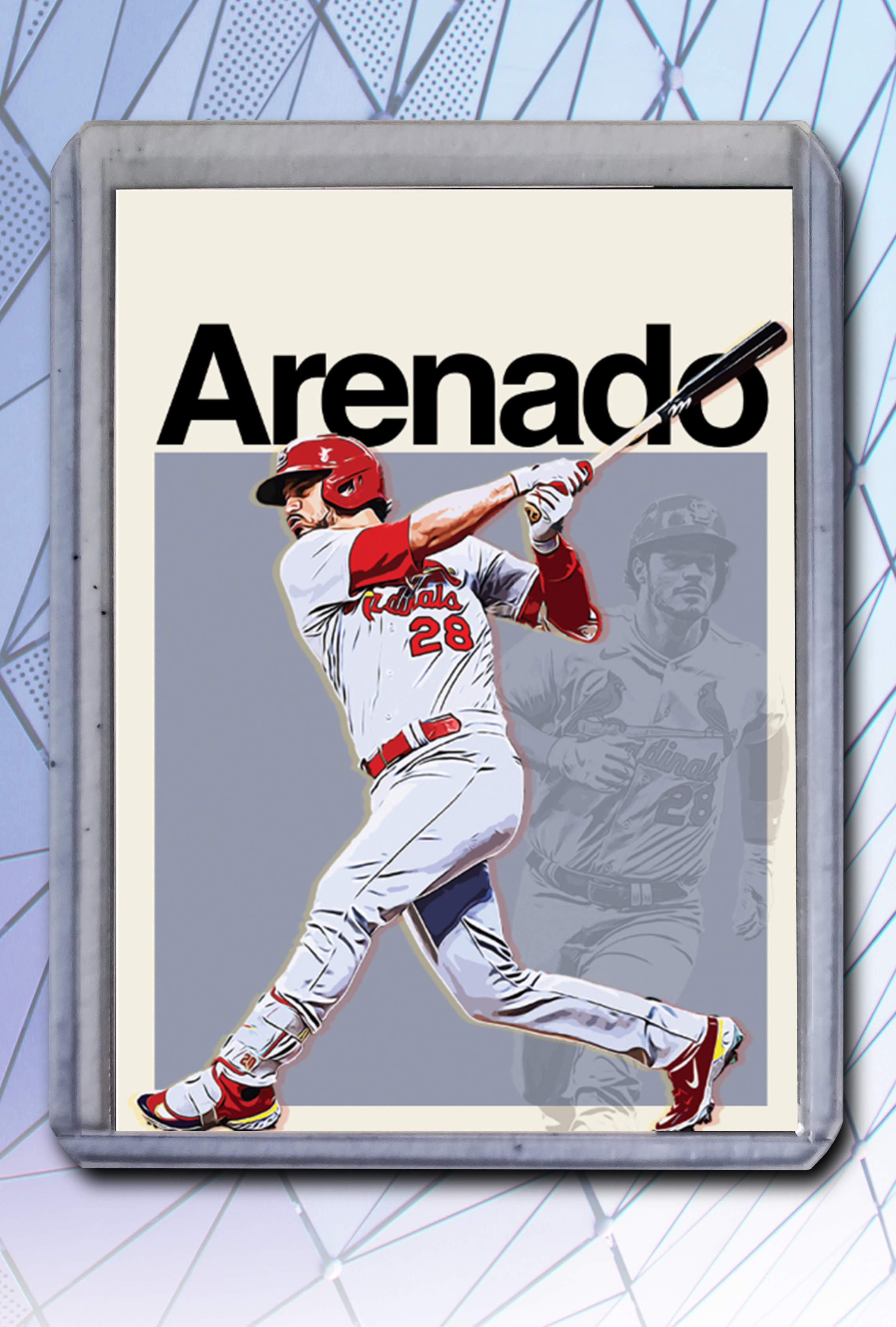 Nolan Arenado Artist Signed Baseball Art Card 1/10