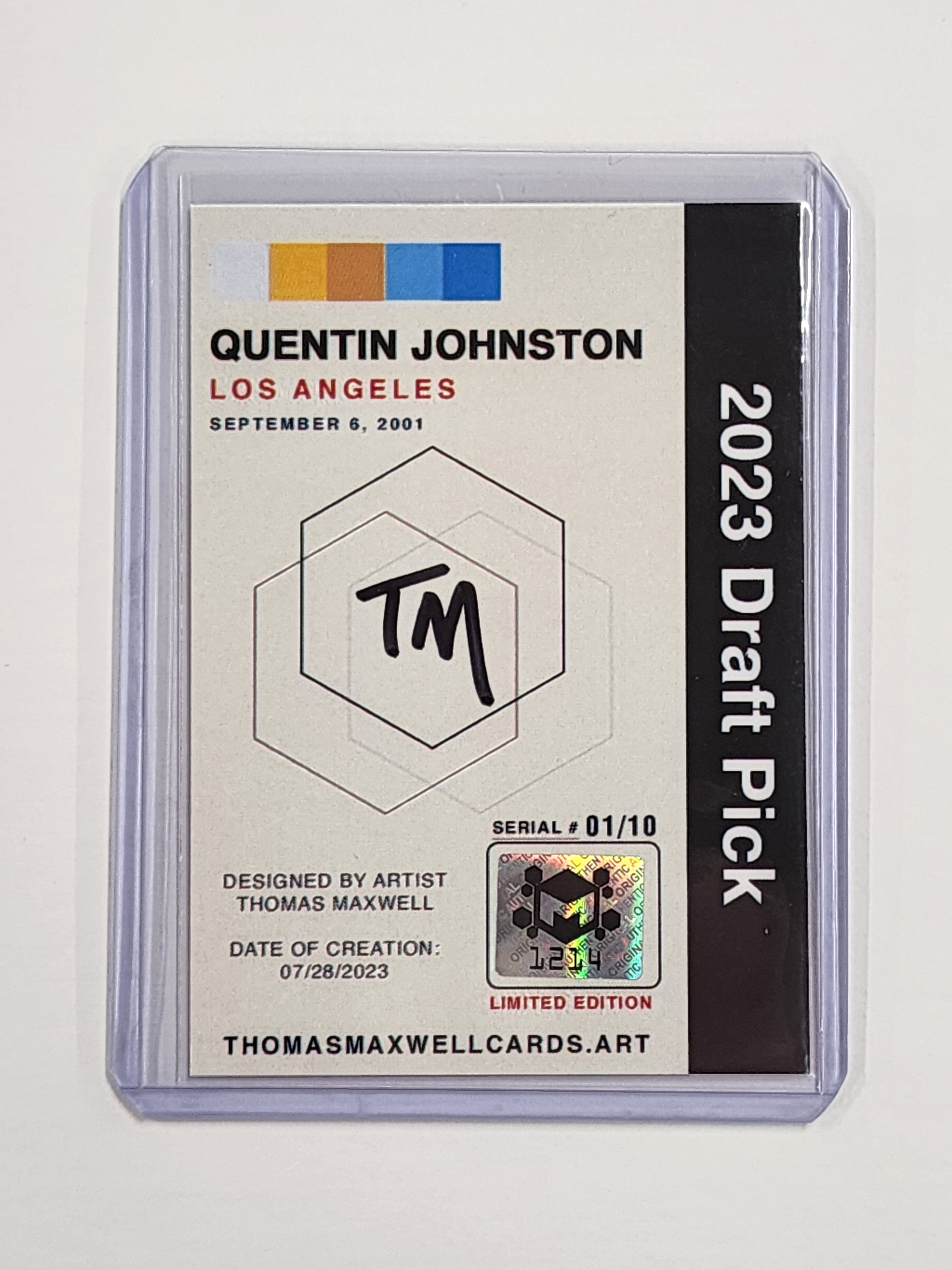 Quentin Johnston Artist Signed Football Art Card 1/10