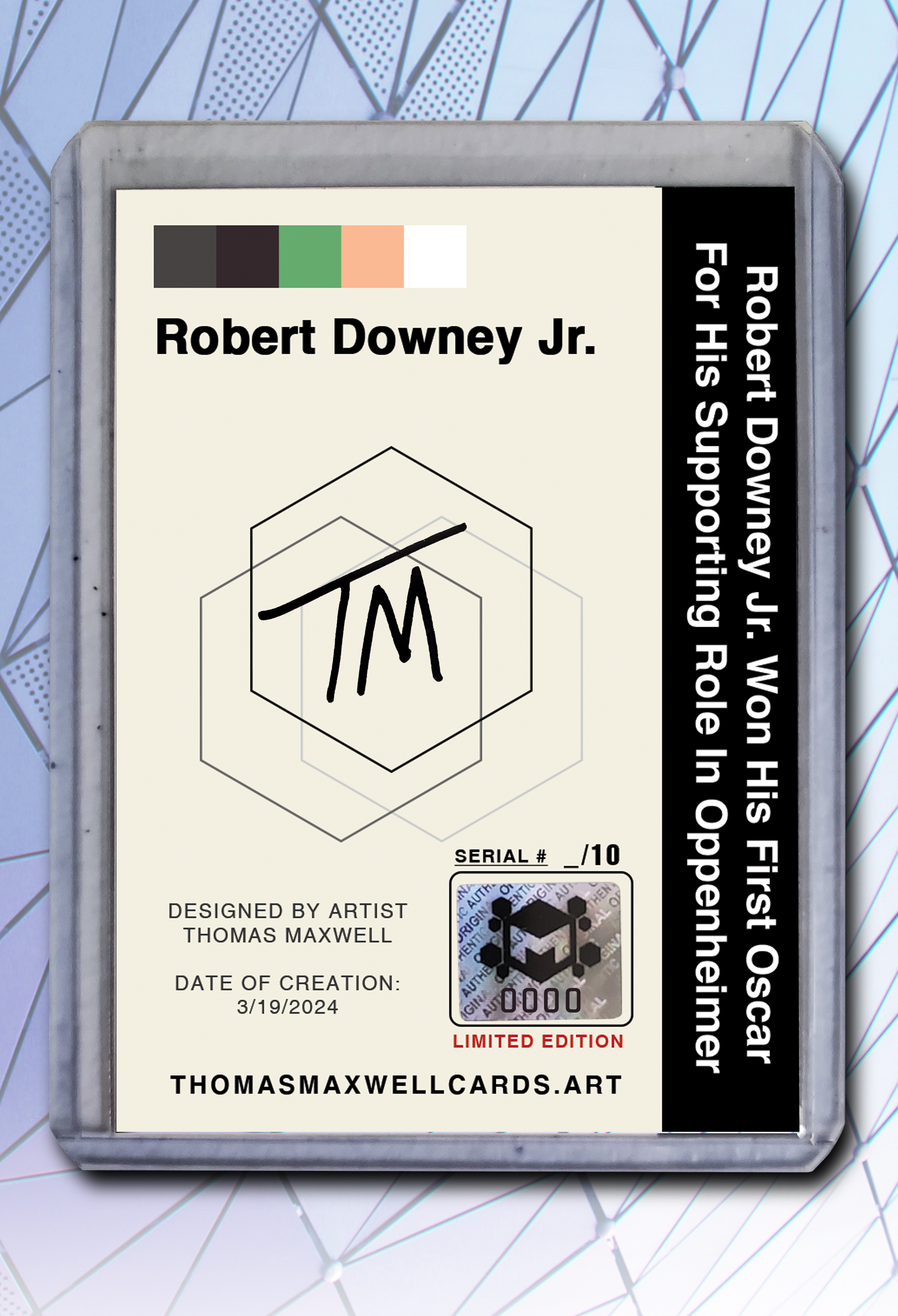 Robert Downy Jr. - First Oscar - Art Card 1/10