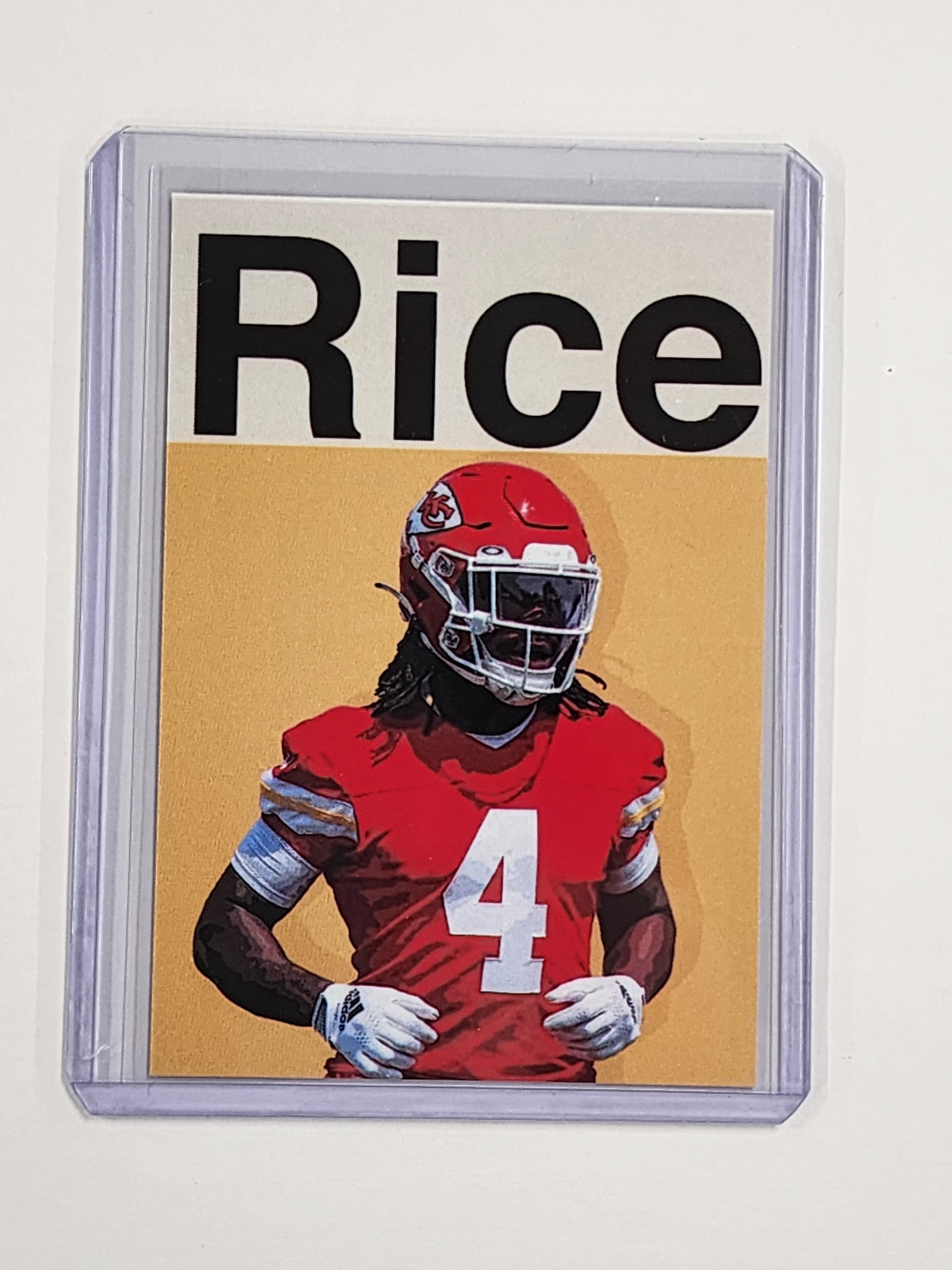 Rashee Rice Artist Signed Football Art Card 1/10