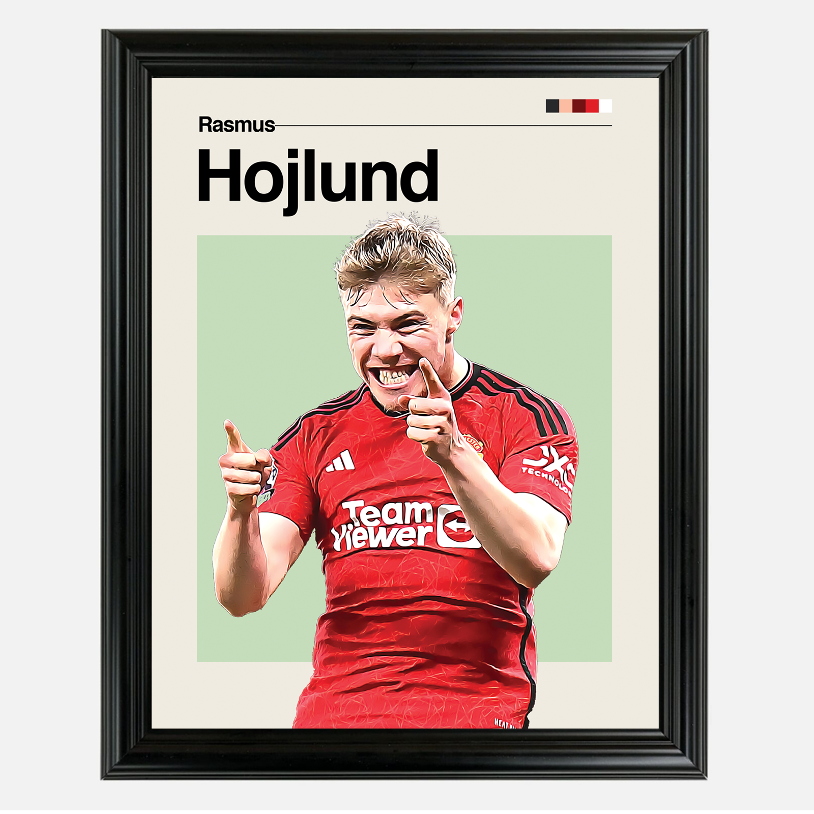 Rasmus Hojlund Framed Sports Art Photo by Thomas Maxwell