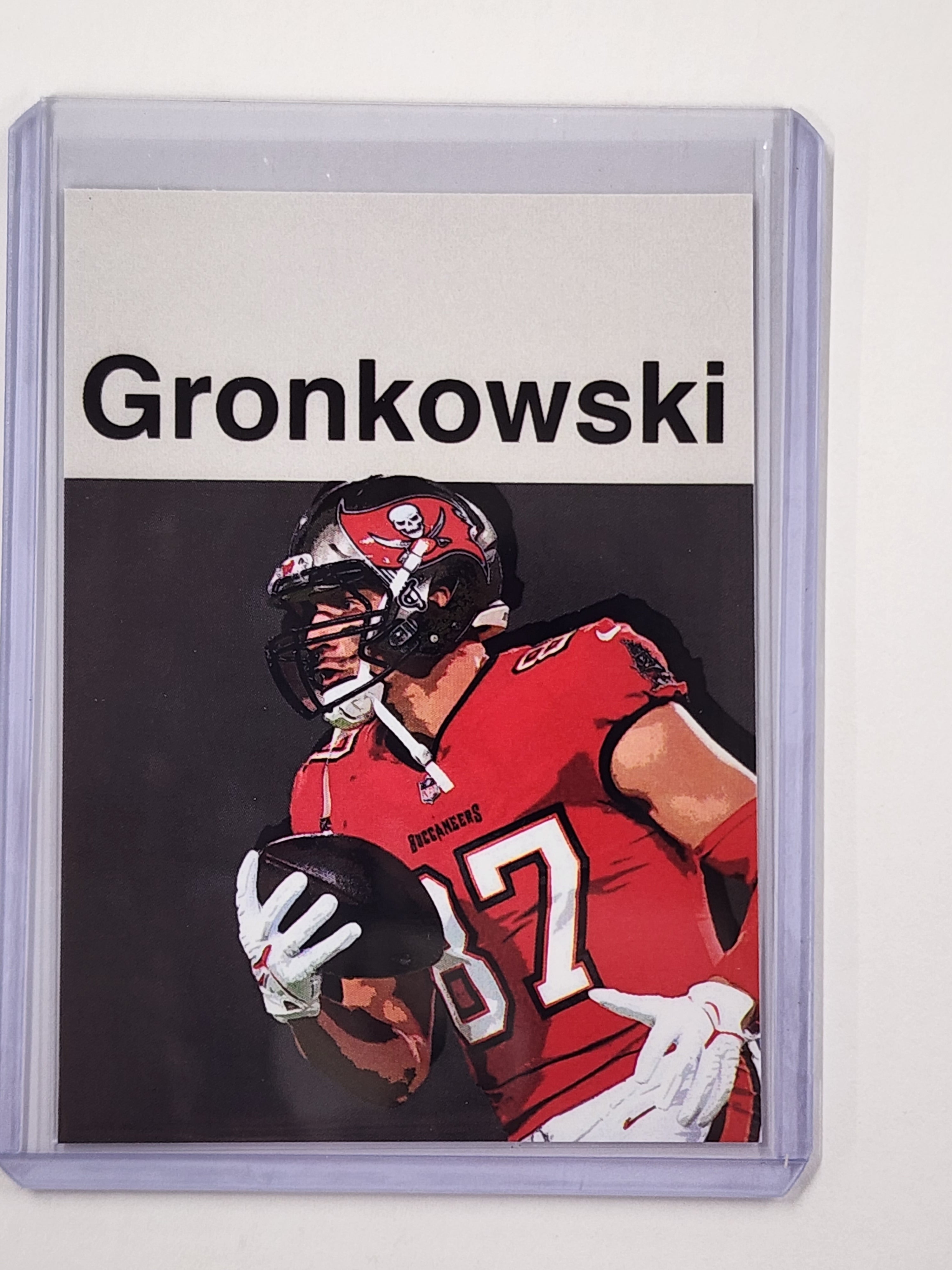 Rob Gronkowski Artist Signed Football Art Card 1/10