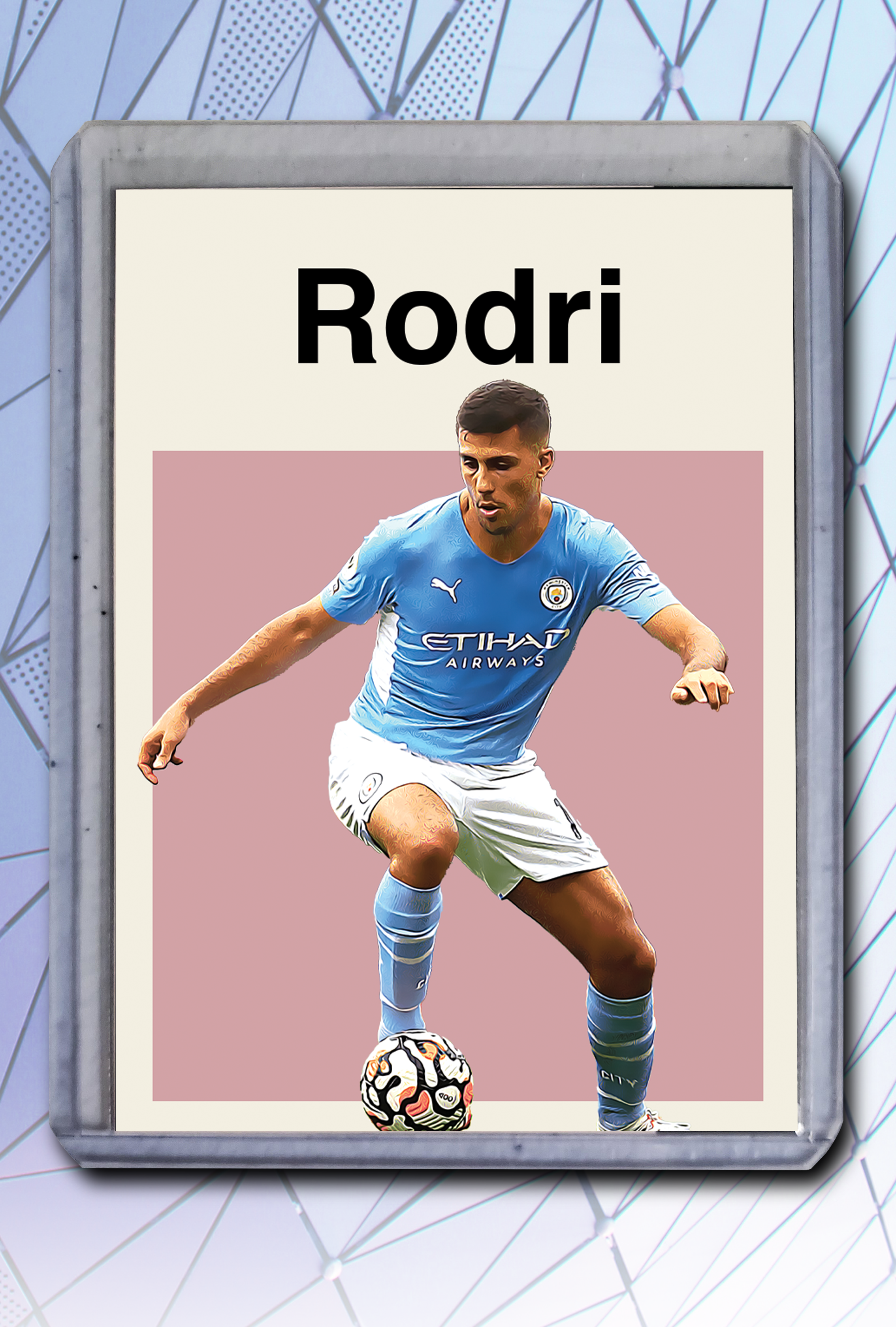 Rodri Artist Signed Soccer Art Card 1/10