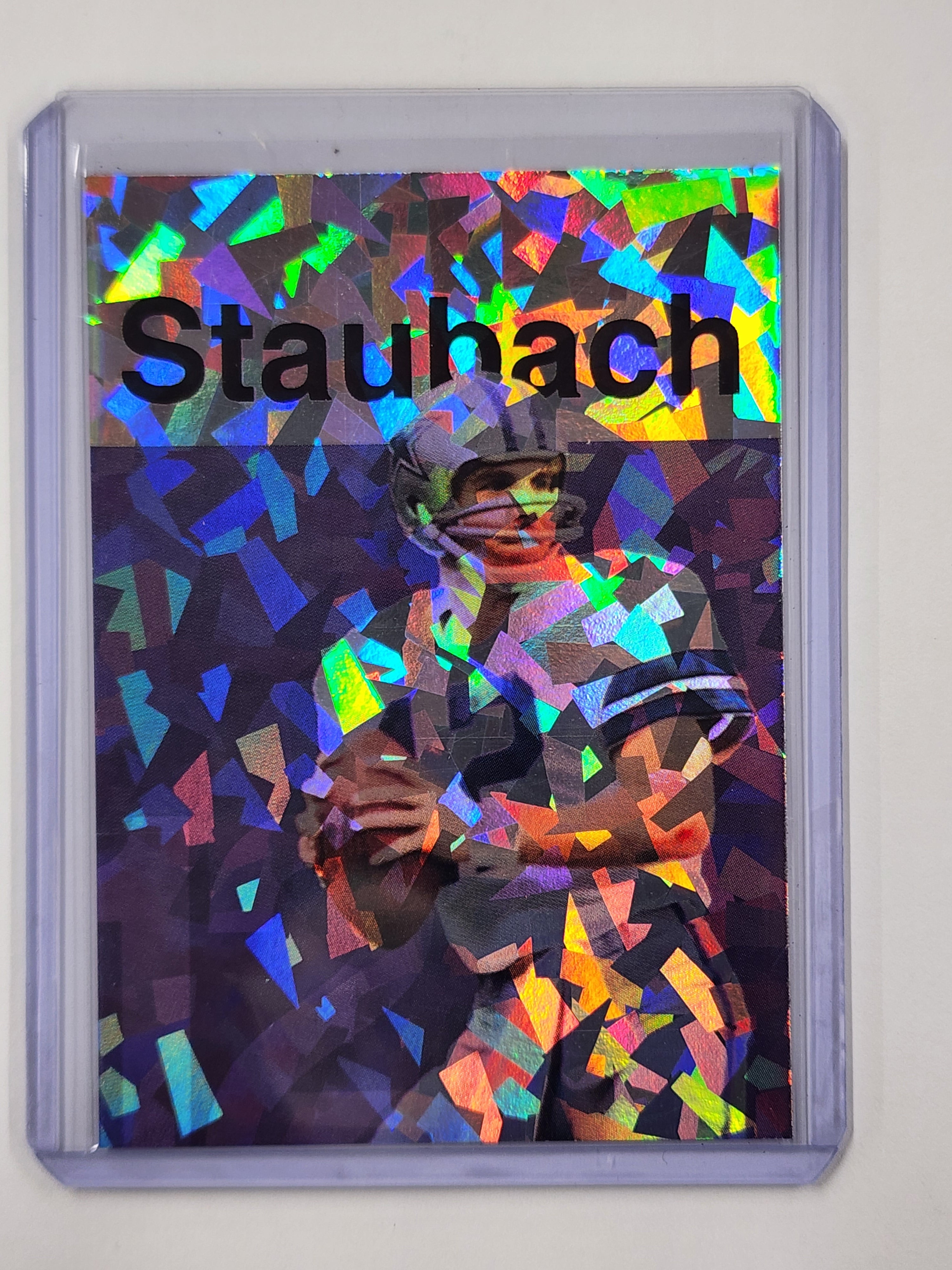 Roger Staubach Artist Signed Dallas Cowboys Refractor Art Card 1/1