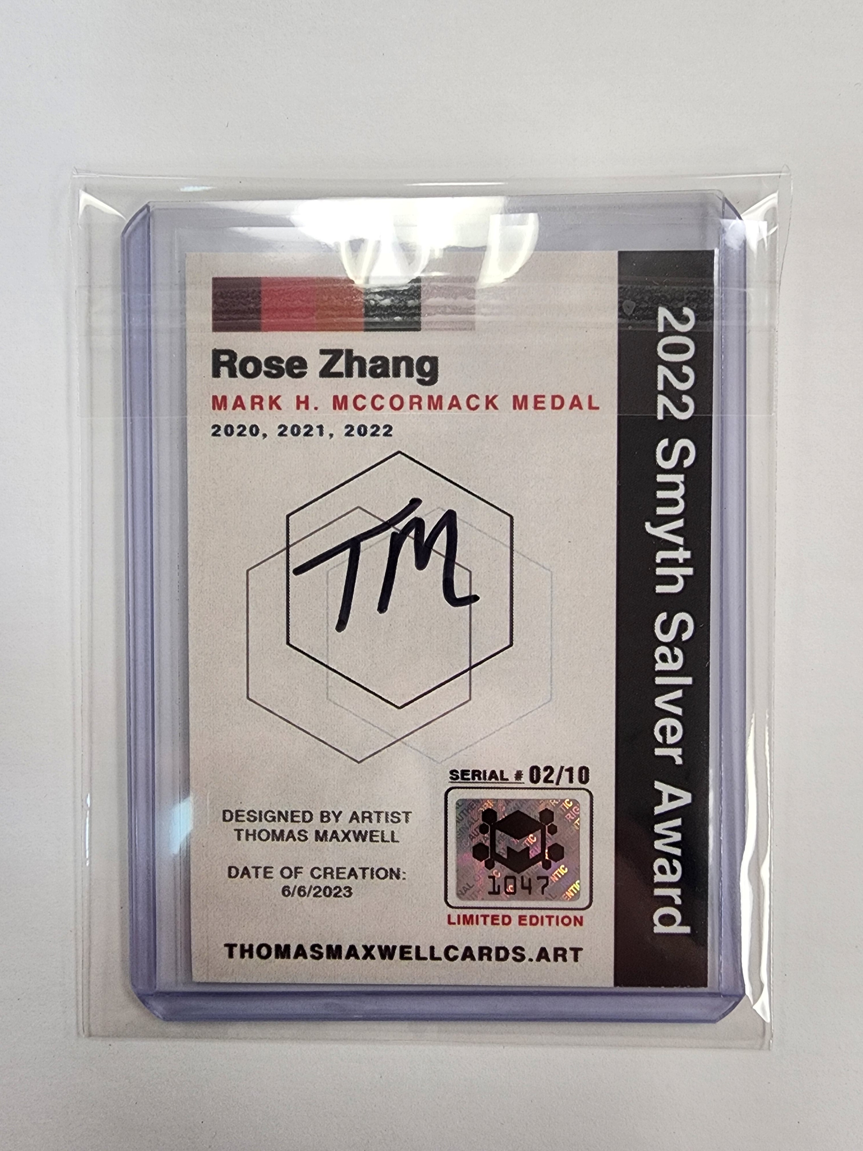 Rose Zhang Artist Signed Golf Art Card 2/10